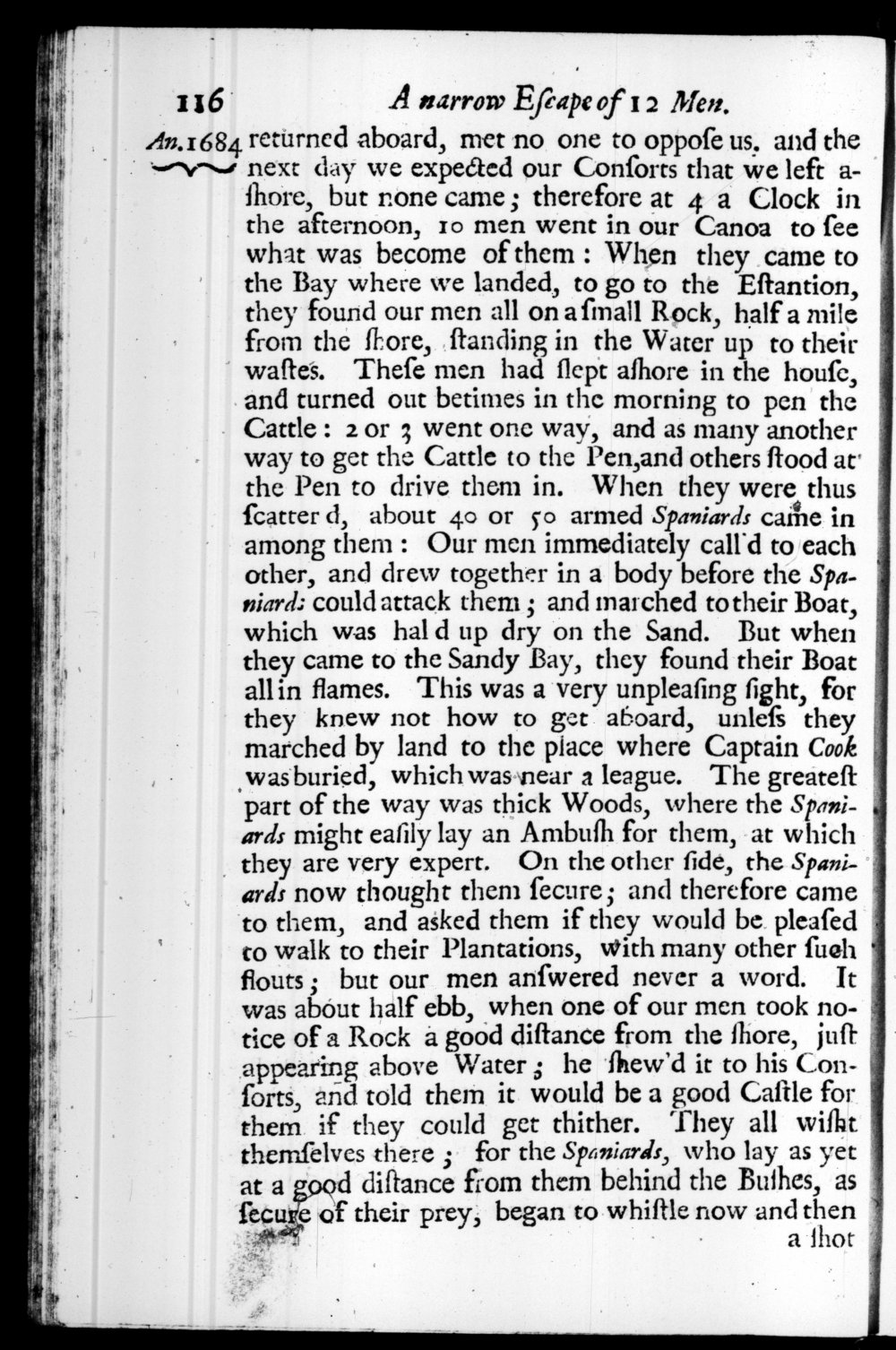 Page 116 screenshot of the book A New Voyage Round the World by William Dampier (1697 Edition).