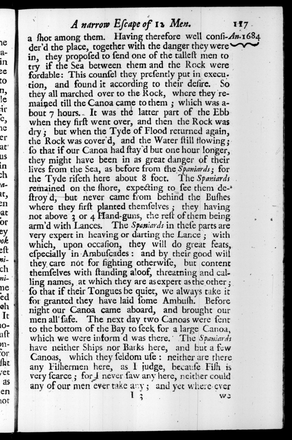 Page 117 screenshot of the book A New Voyage Round the World by William Dampier (1697 Edition).