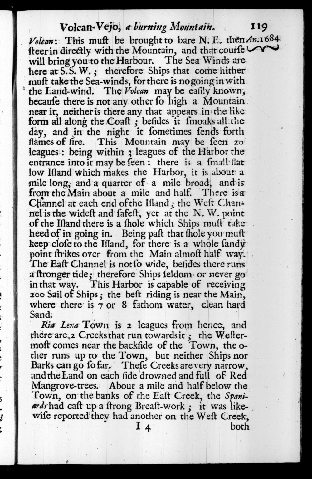 Page 119 screenshot of the book A New Voyage Round the World by William Dampier (1697 Edition).