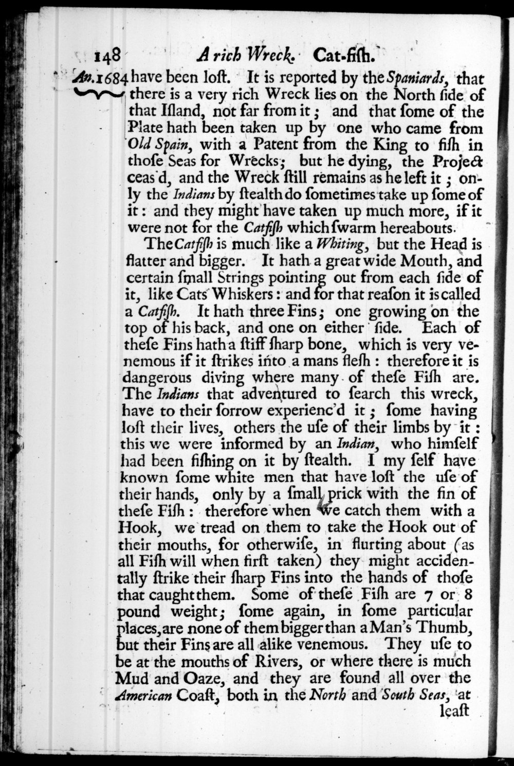 Page 148 screenshot of the book A New Voyage Round the World by William Dampier (1697 Edition).