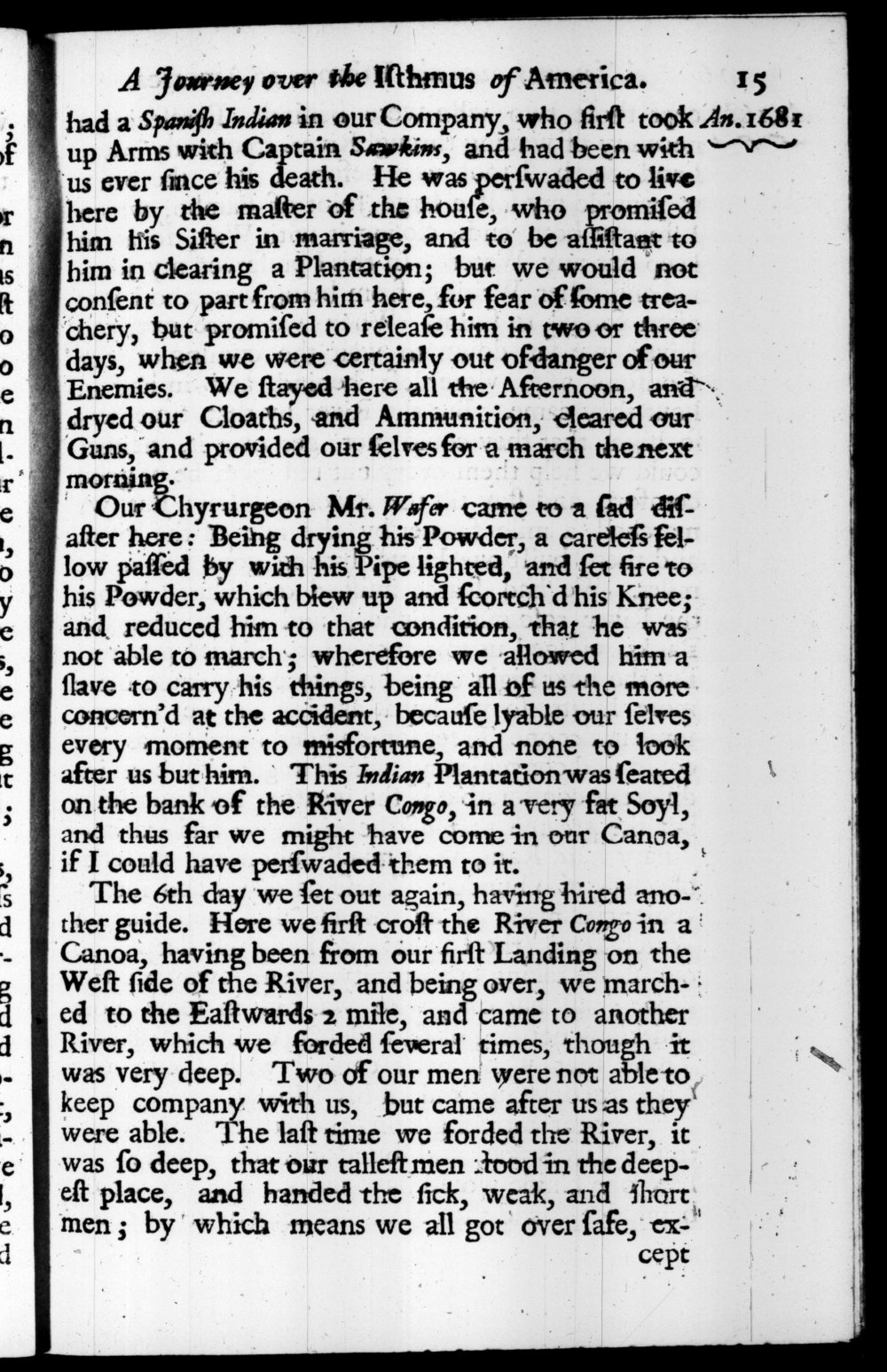 Page 15 screenshot of the book A New Voyage Round the World by William Dampier (1697 Edition).