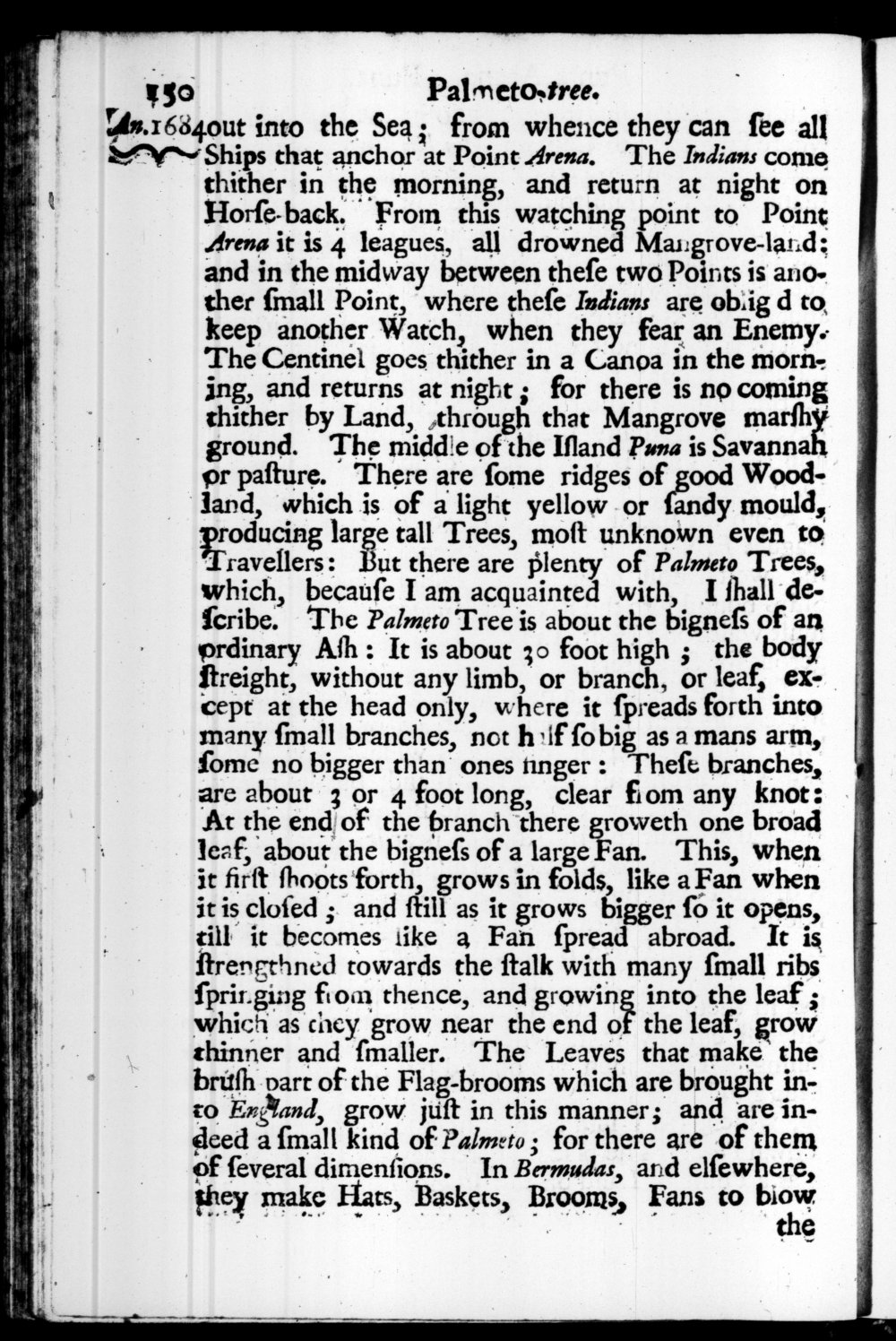 Page 150 screenshot of the book A New Voyage Round the World by William Dampier (1697 Edition).