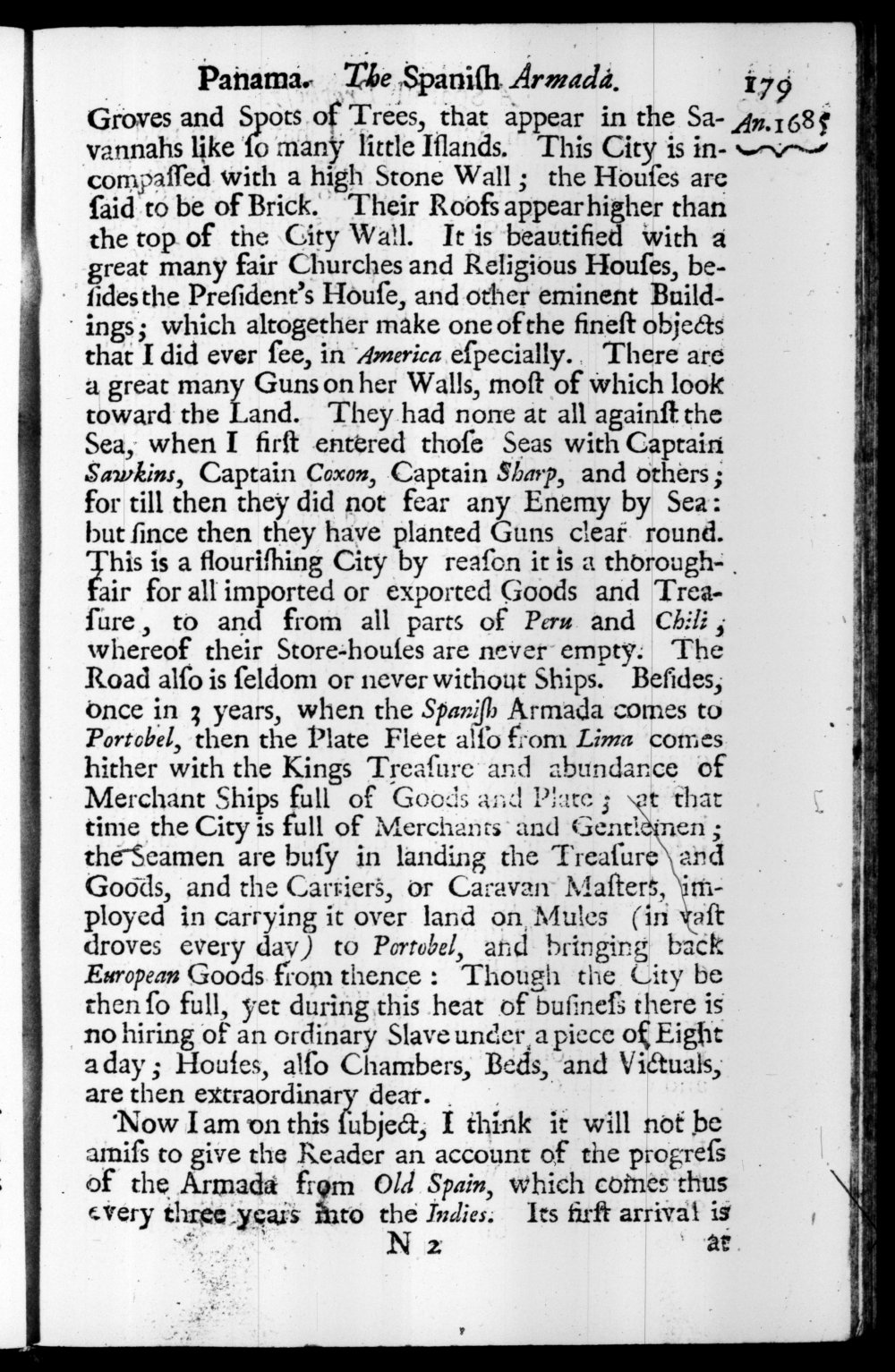 Page 179 screenshot of the book A New Voyage Round the World by William Dampier (1697 Edition).
