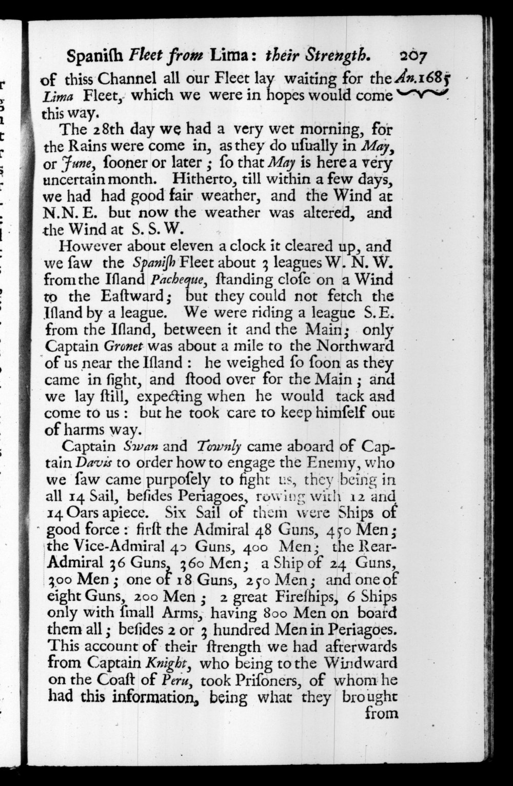 Page 207 screenshot of the book A New Voyage Round the World by William Dampier (1697 Edition).