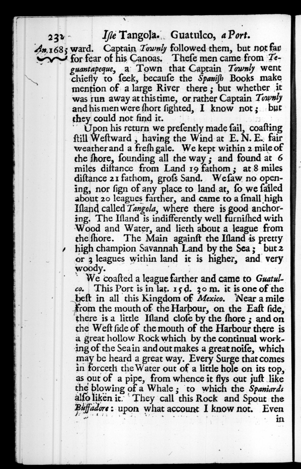 Page 232 screenshot of the book A New Voyage Round the World by William Dampier (1697 Edition).
