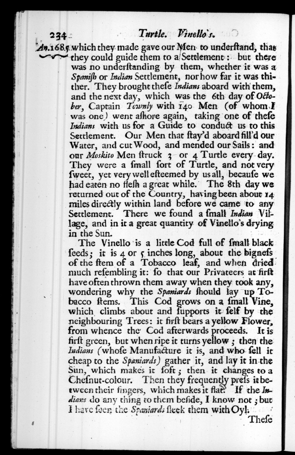 Page 234 screenshot of the book A New Voyage Round the World by William Dampier (1697 Edition).