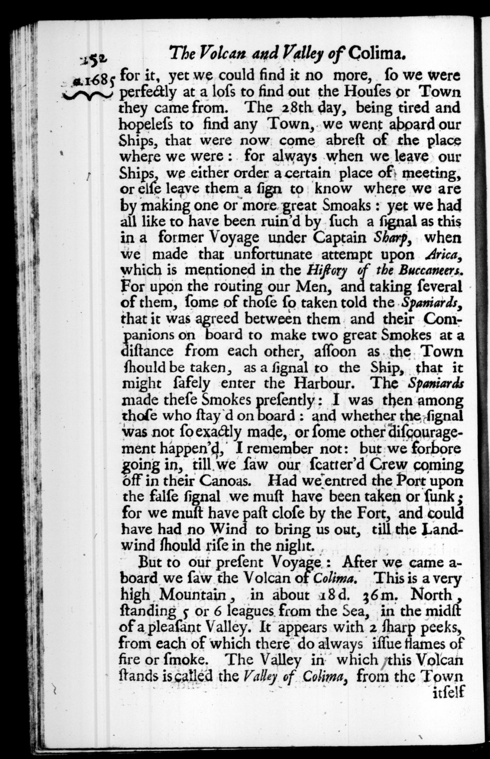 Page 252 screenshot of the book A New Voyage Round the World by William Dampier (1697 Edition).