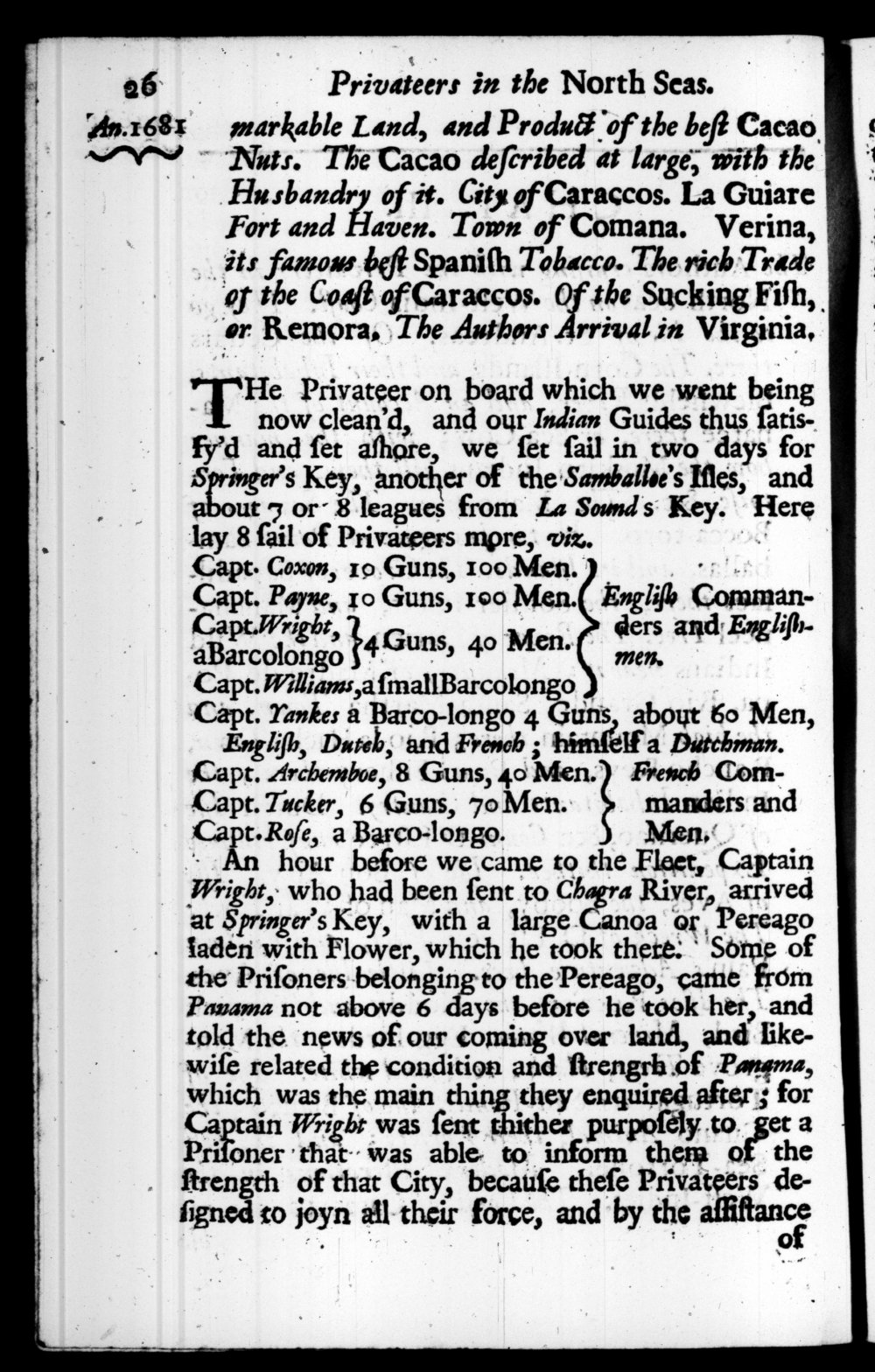 Page 26 screenshot of the book A New Voyage Round the World by William Dampier (1697 Edition).