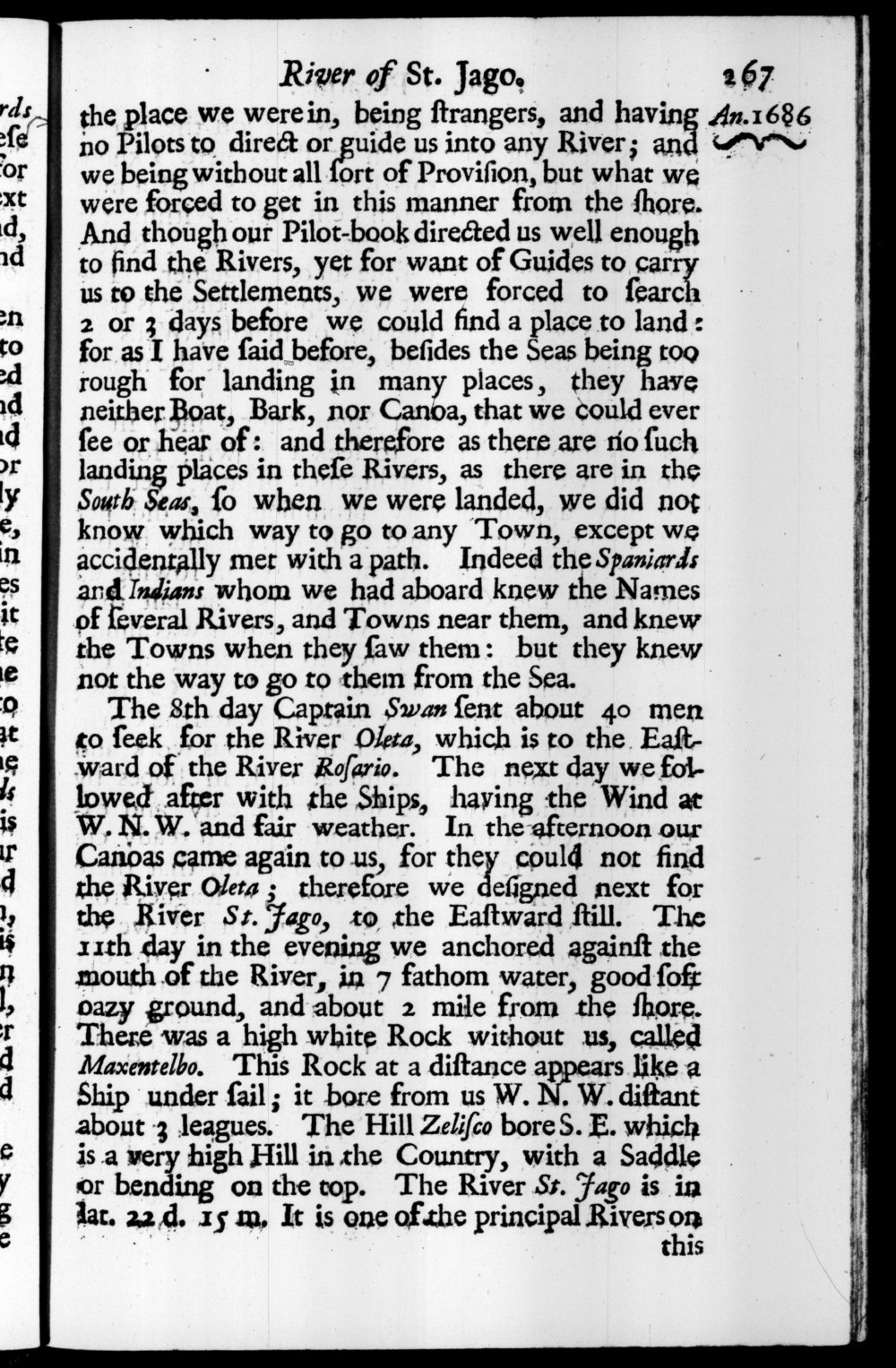 Page 267 screenshot of the book A New Voyage Round the World by William Dampier (1697 Edition).