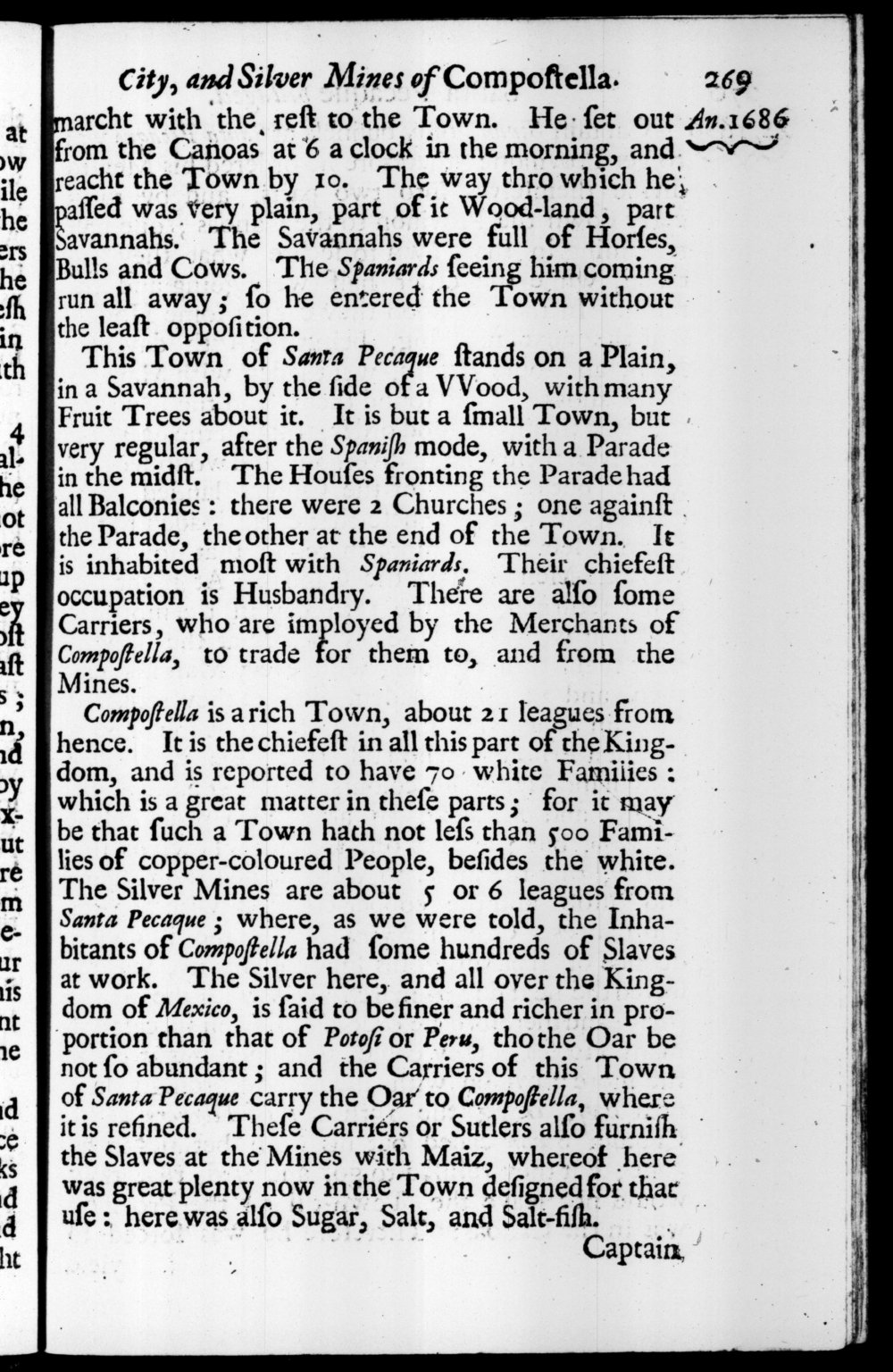 Page 269 screenshot of the book A New Voyage Round the World by William Dampier (1697 Edition).