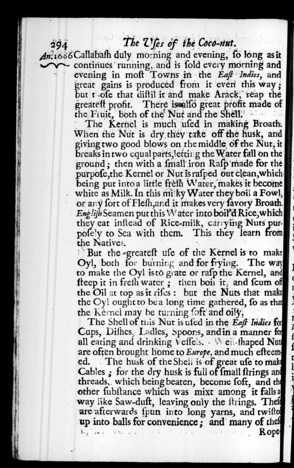 Page 294 screenshot of the book A New Voyage Round the World by William Dampier (1697 Edition).