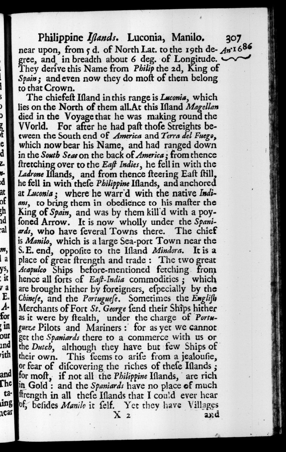 Page 307 screenshot of the book A New Voyage Round the World by William Dampier (1697 Edition).