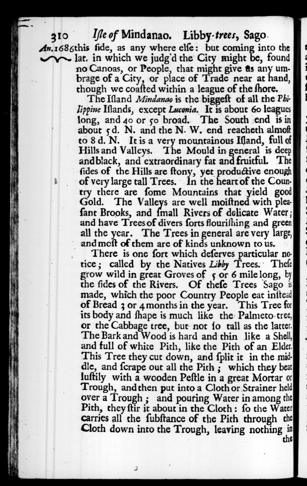 Page 310 screenshot of the book A New Voyage Round the World by William Dampier (1697 Edition).