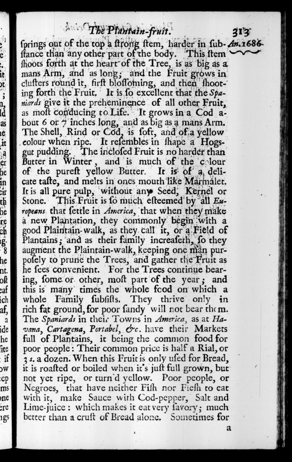 Page 313 screenshot of the book A New Voyage Round the World by William Dampier (1697 Edition).