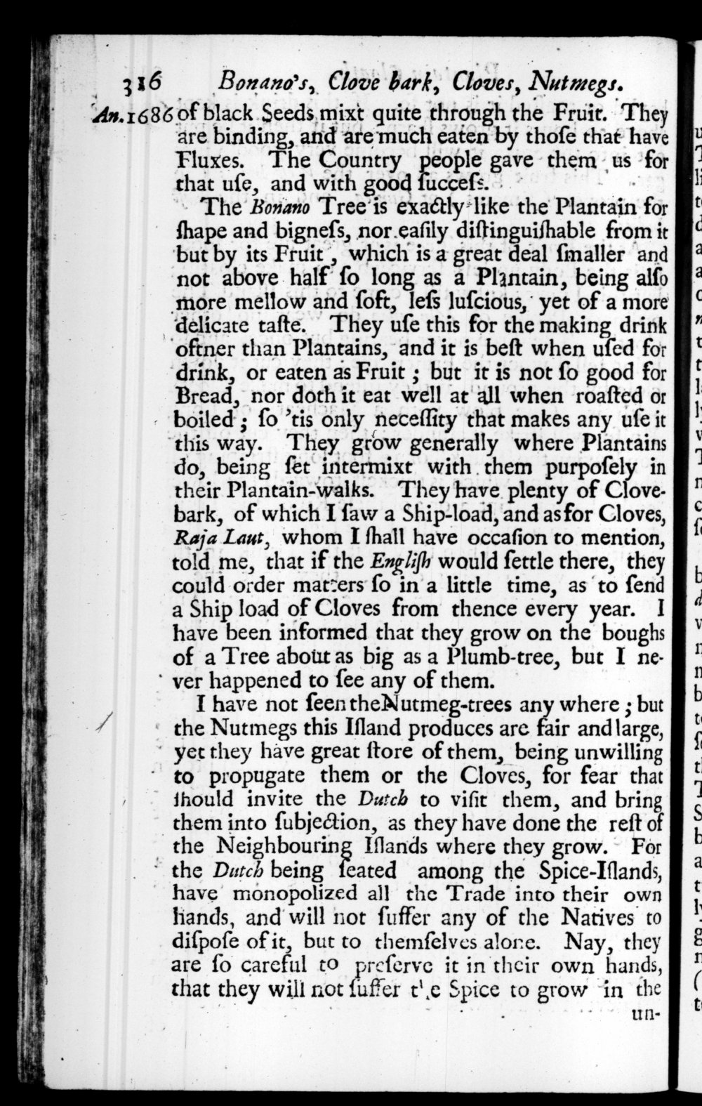 Page 316 screenshot of the book A New Voyage Round the World by William Dampier (1697 Edition).