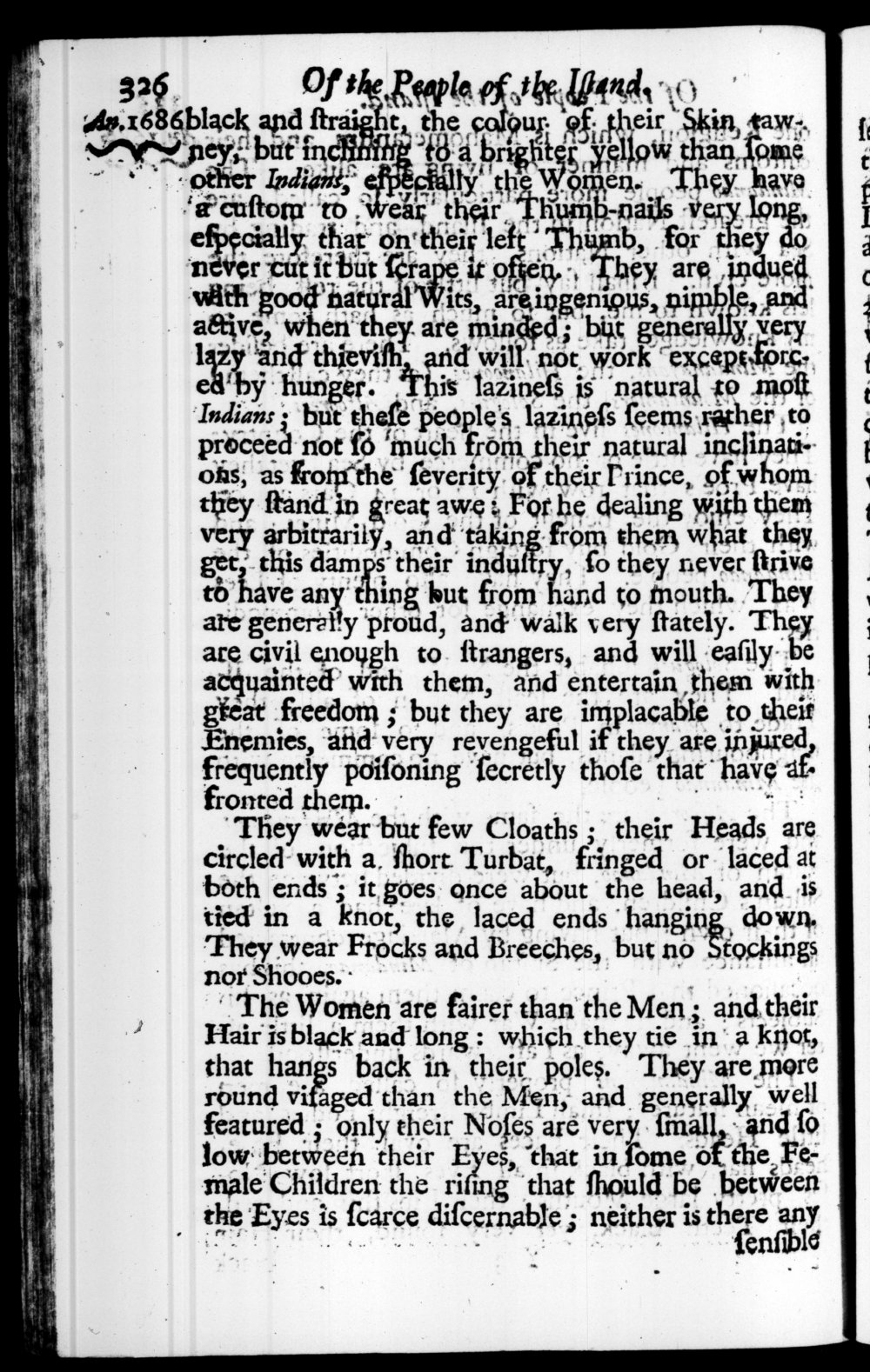 Page 326 screenshot of the book A New Voyage Round the World by William Dampier (1697 Edition).