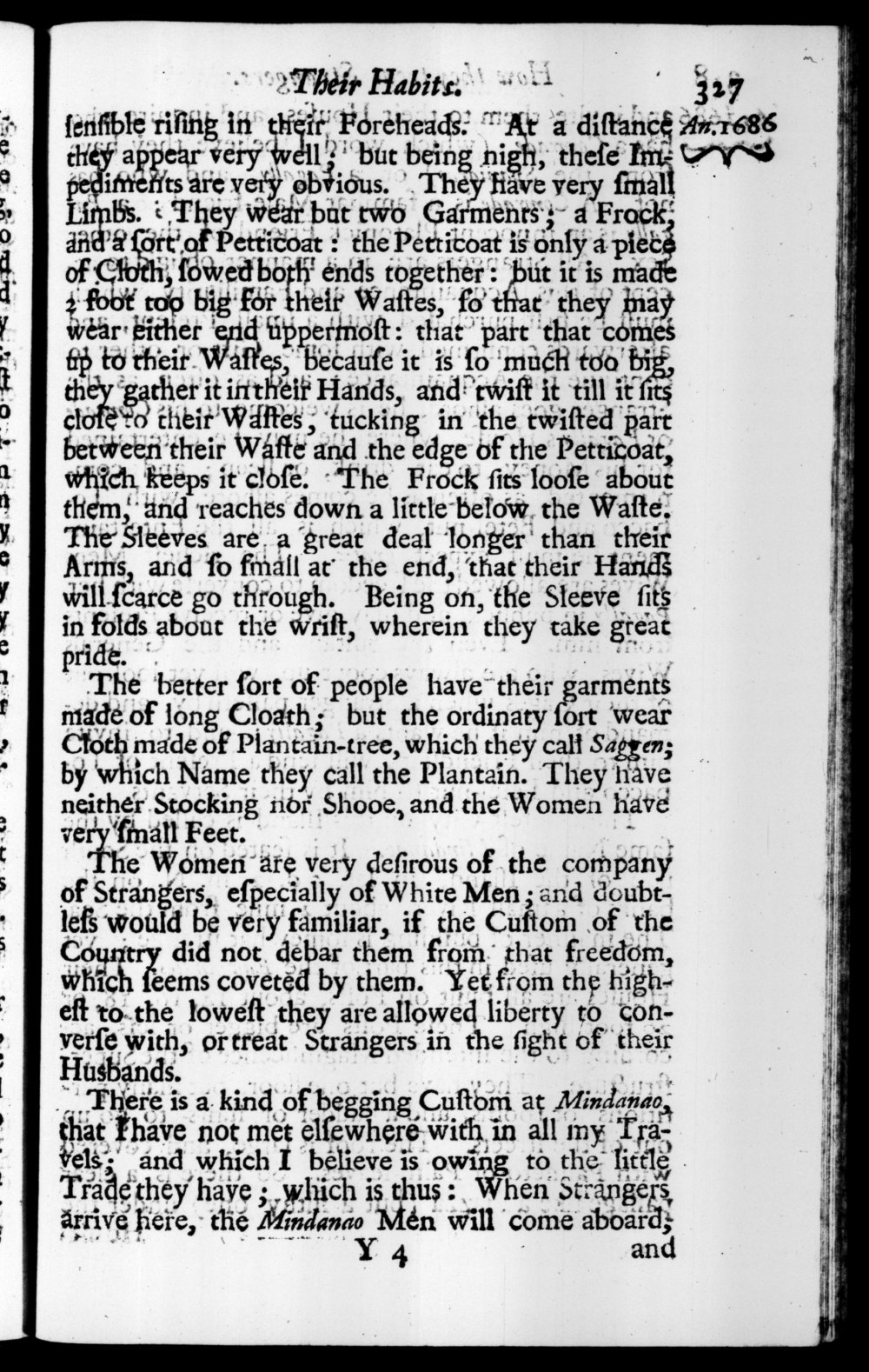 Page 327 screenshot of the book A New Voyage Round the World by William Dampier (1697 Edition).