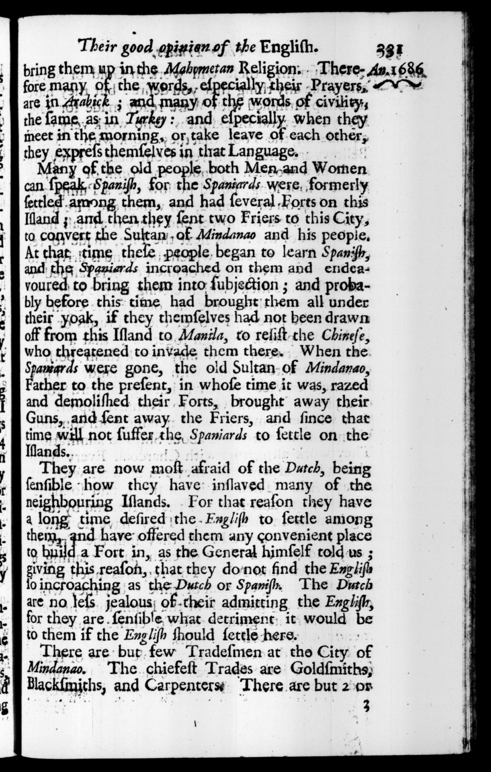 Page 331 screenshot of the book A New Voyage Round the World by William Dampier (1697 Edition).