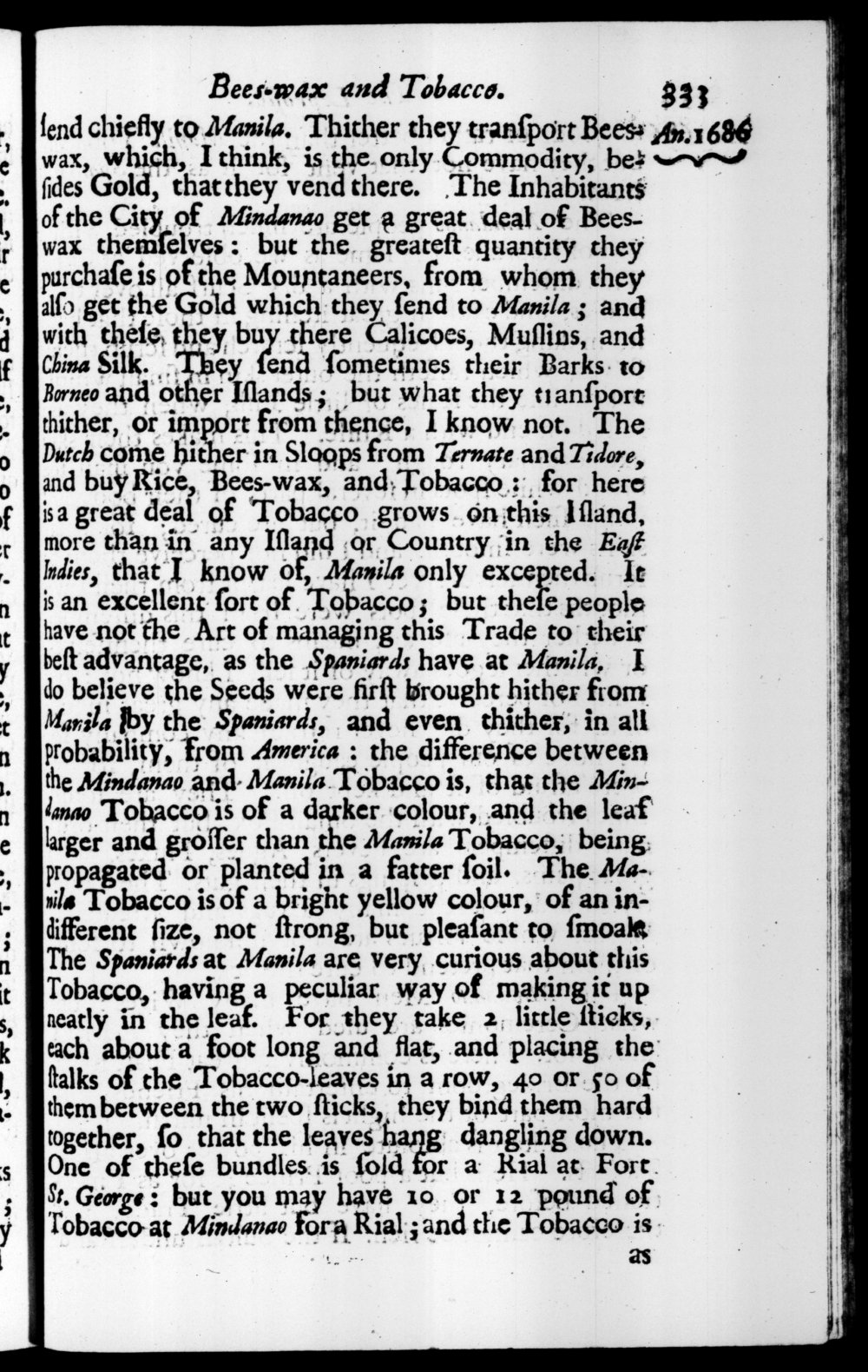 Page 333 screenshot of the book A New Voyage Round the World by William Dampier (1697 Edition).