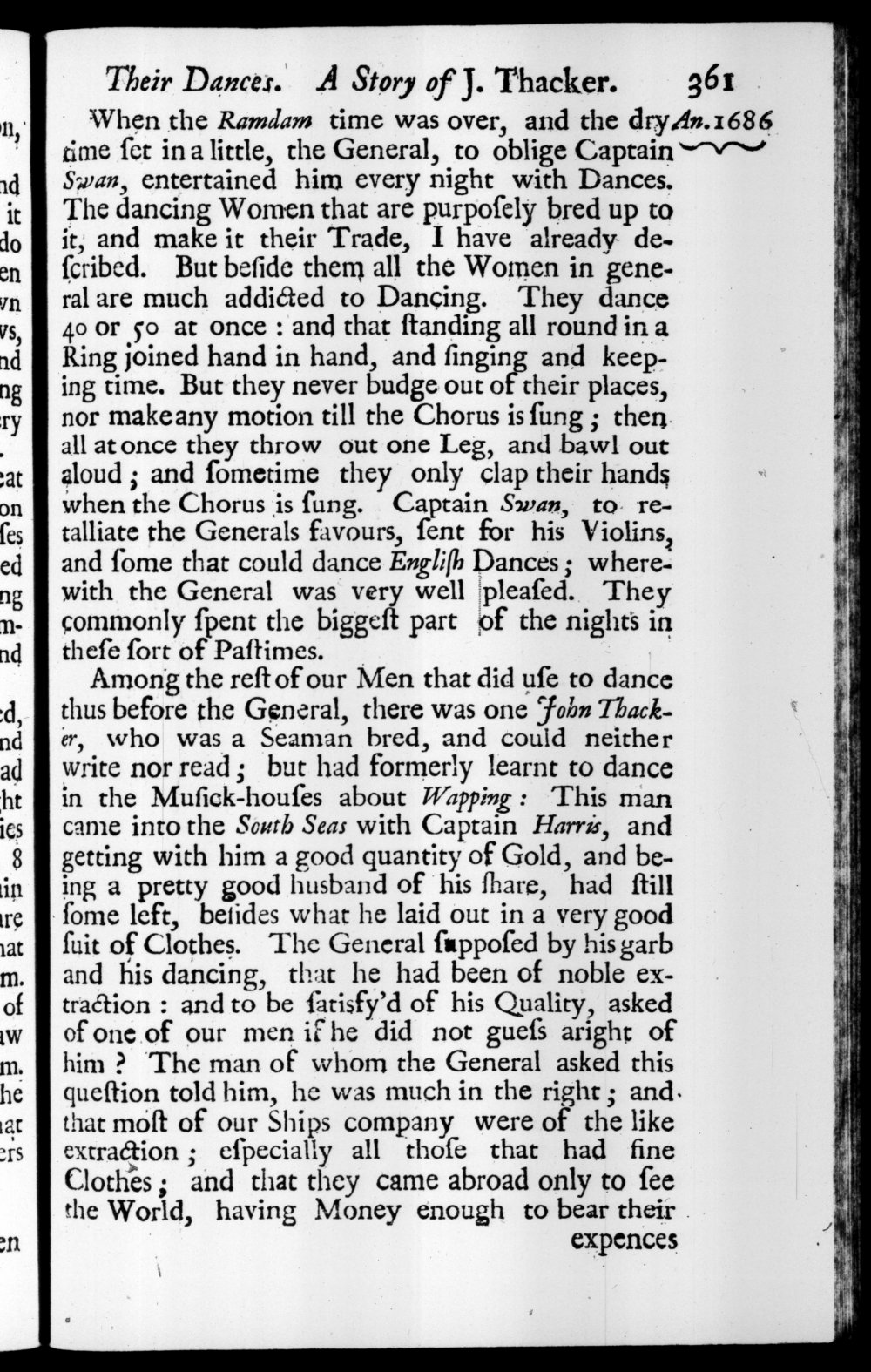 Page 361 screenshot of the book A New Voyage Round the World by William Dampier (1697 Edition).