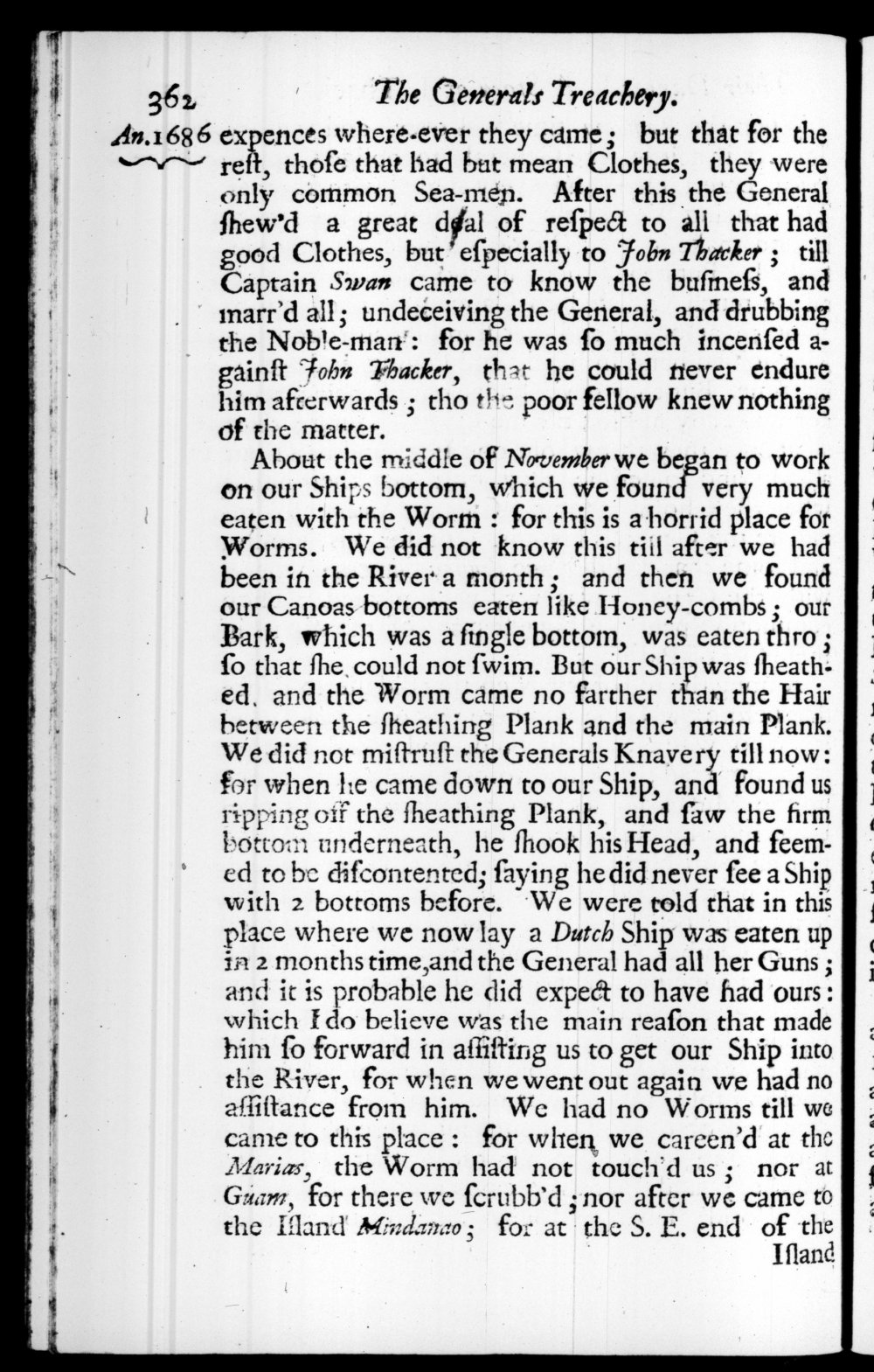 Page 362 screenshot of the book A New Voyage Round the World by William Dampier (1697 Edition).