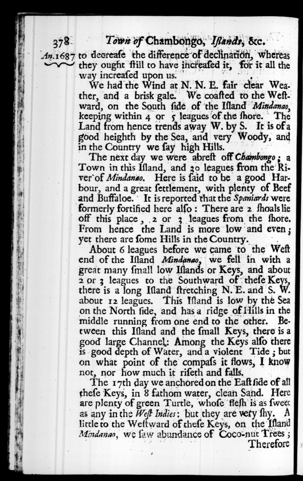 Page 378 screenshot of the book A New Voyage Round the World by William Dampier (1697 Edition).