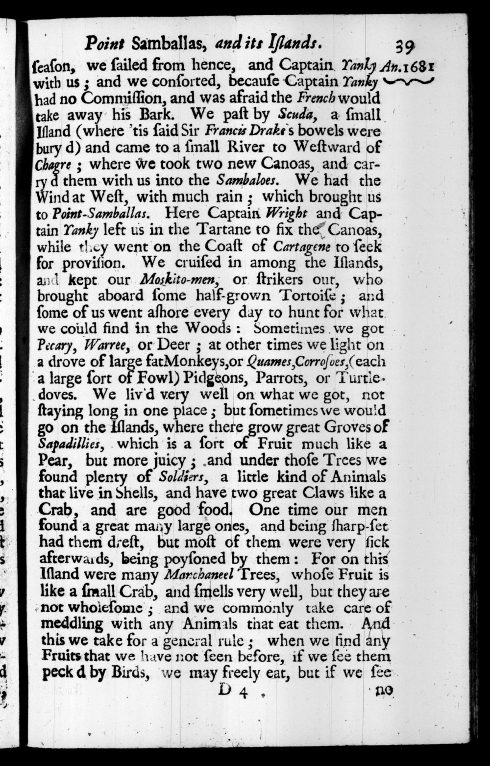 Page 39 screenshot of the book A New Voyage Round the World by William Dampier (1697 Edition).