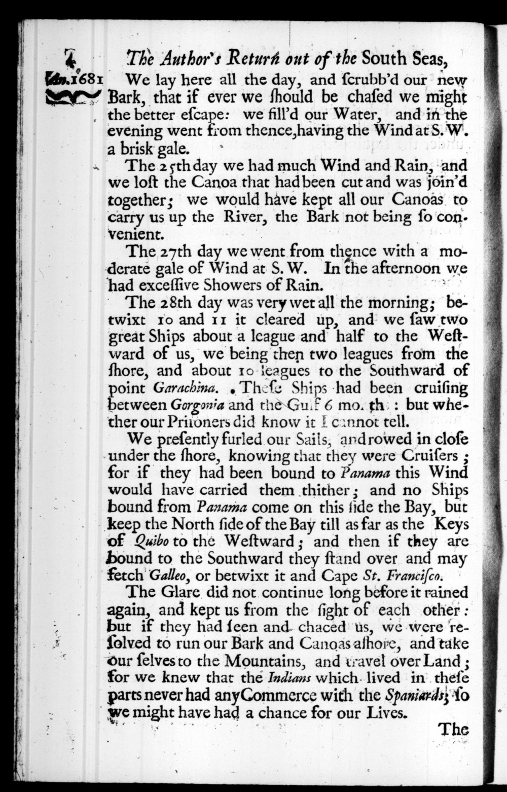 Page 4 screenshot of the book A New Voyage Round the World by William Dampier (1697 Edition).