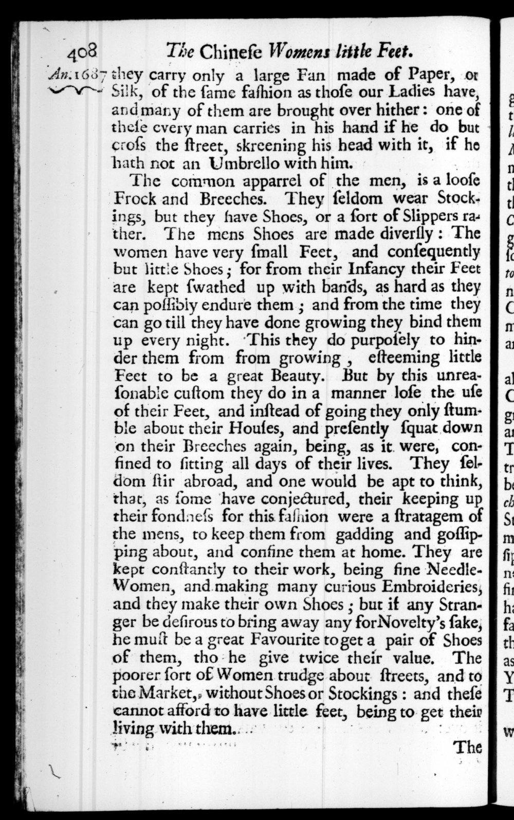 Page 408 screenshot of the book A New Voyage Round the World by William Dampier (1697 Edition).