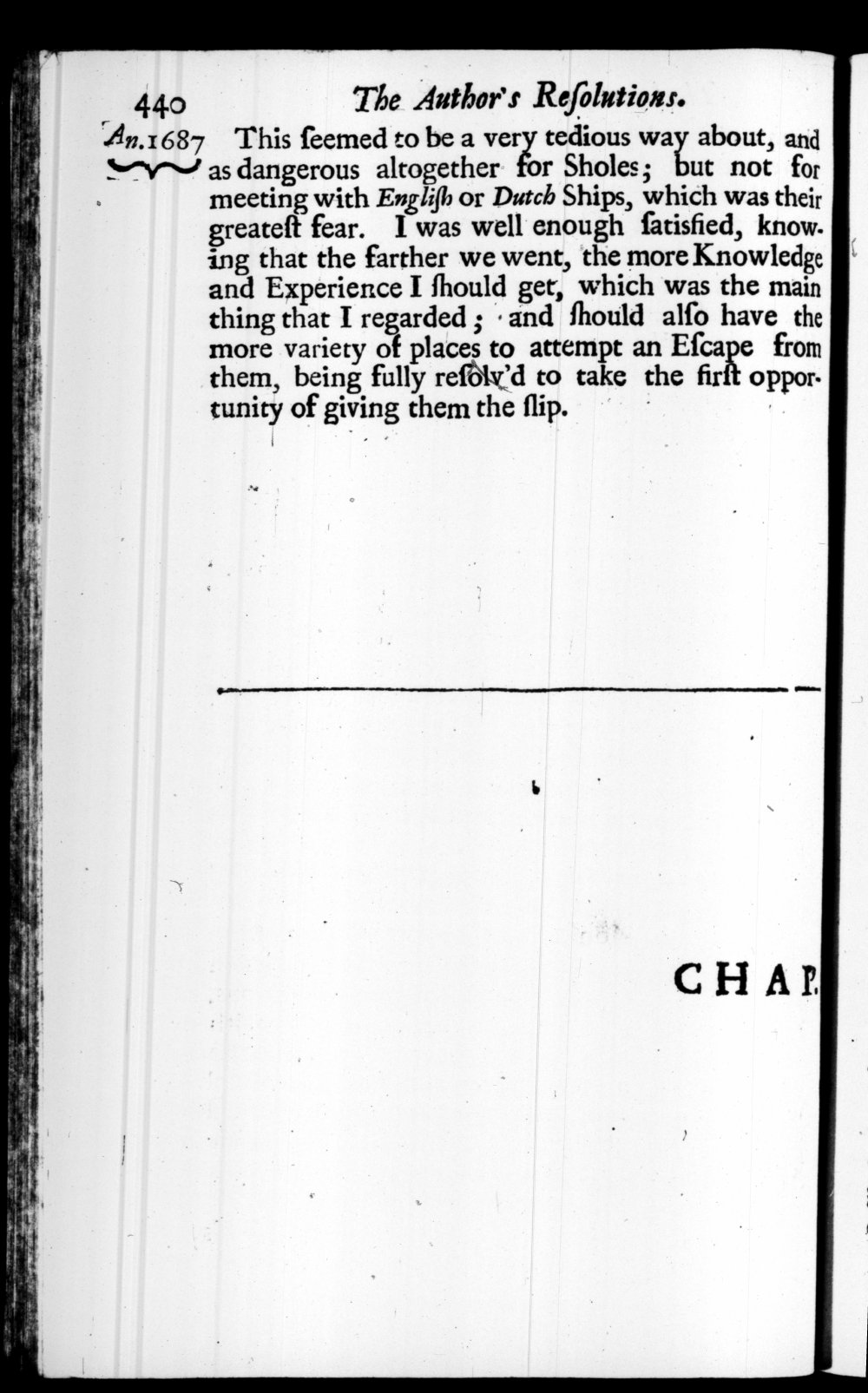 Page 440 screenshot of the book A New Voyage Round the World by William Dampier (1697 Edition).