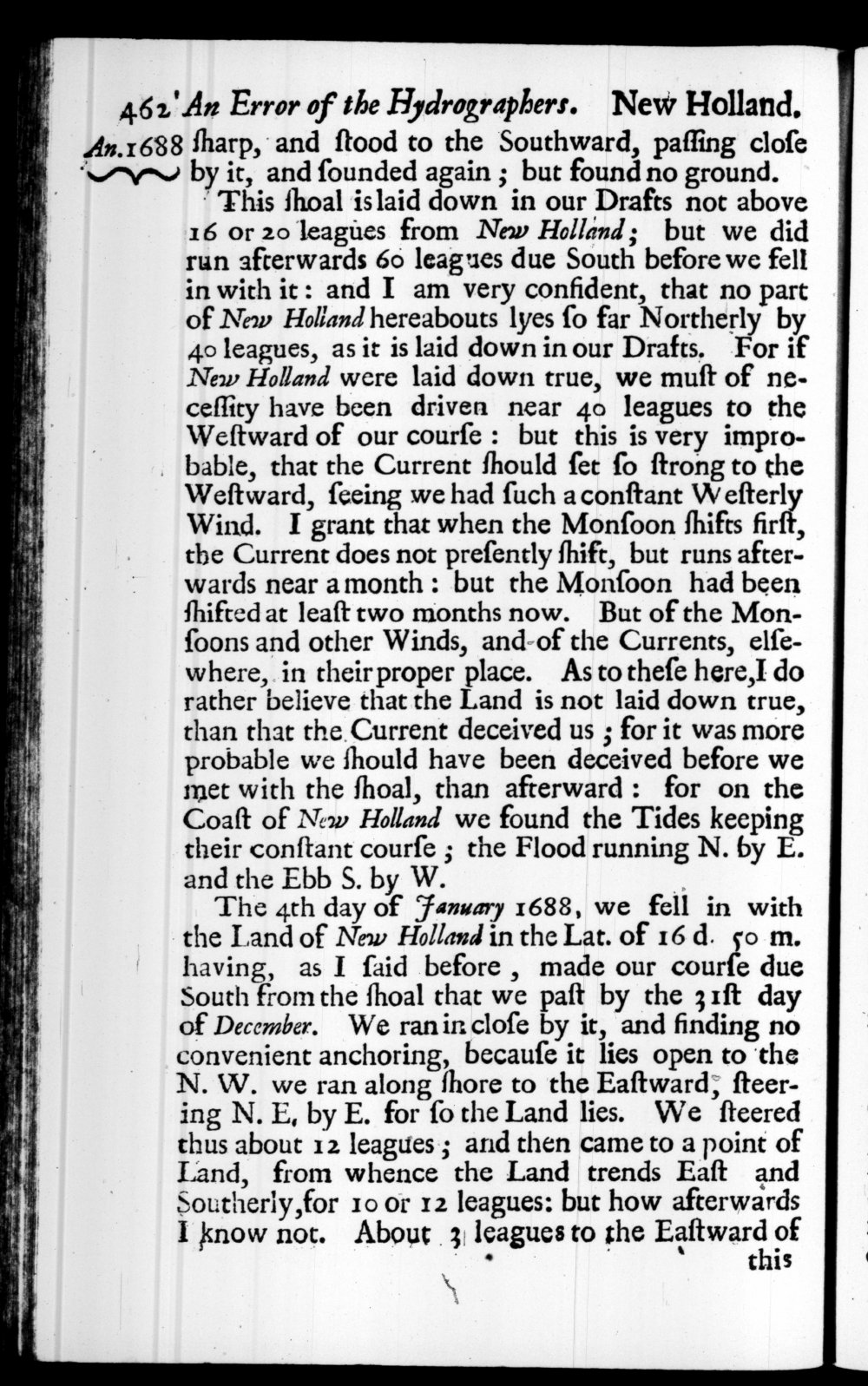 Page 462 screenshot of the book A New Voyage Round the World by William Dampier (1697 Edition).