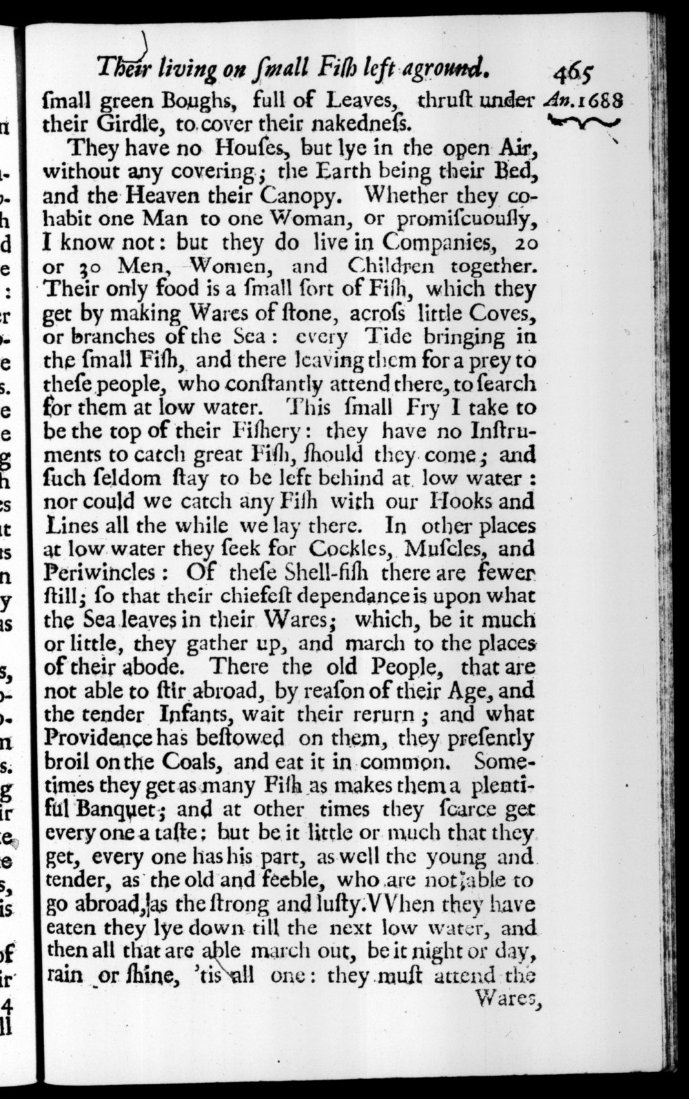 Page 465 screenshot of the book A New Voyage Round the World by William Dampier (1697 Edition).