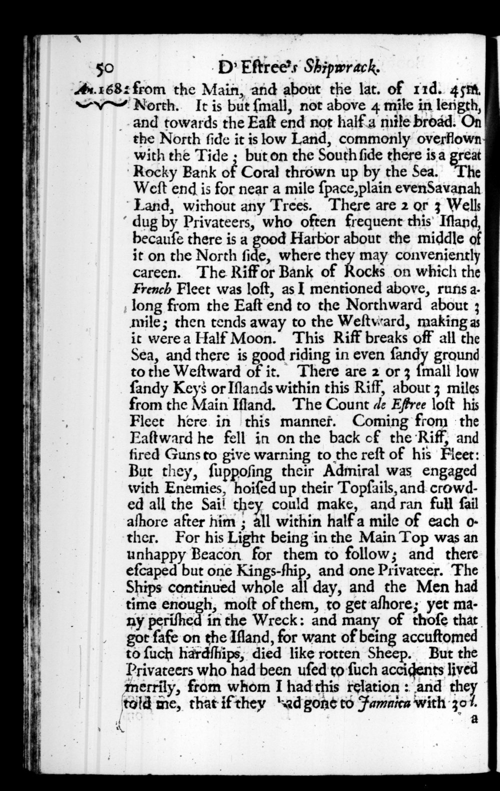 Page 50 screenshot of the book A New Voyage Round the World by William Dampier (1697 Edition).