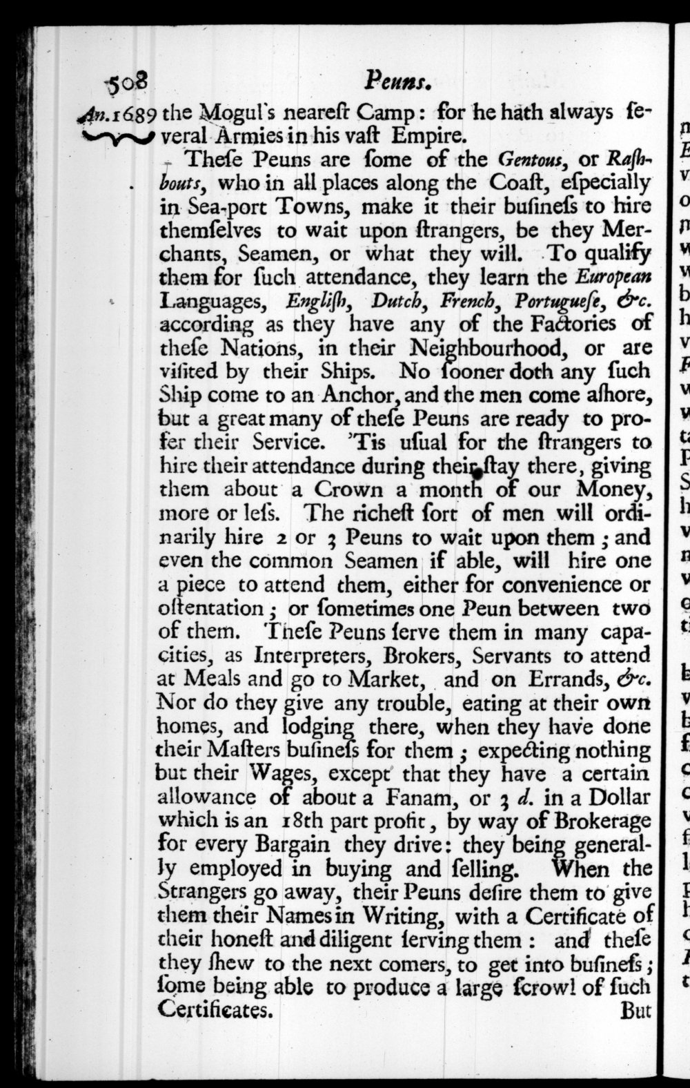 Page 508 screenshot of the book A New Voyage Round the World by William Dampier (1697 Edition).