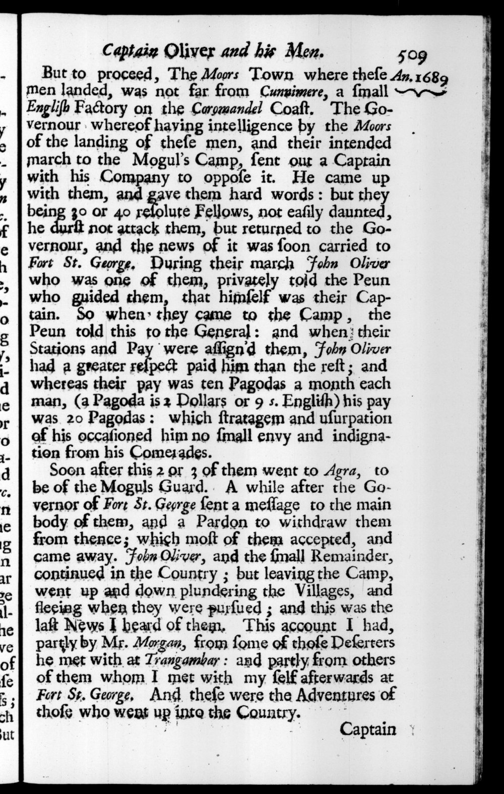 Page 509 screenshot of the book A New Voyage Round the World by William Dampier (1697 Edition).