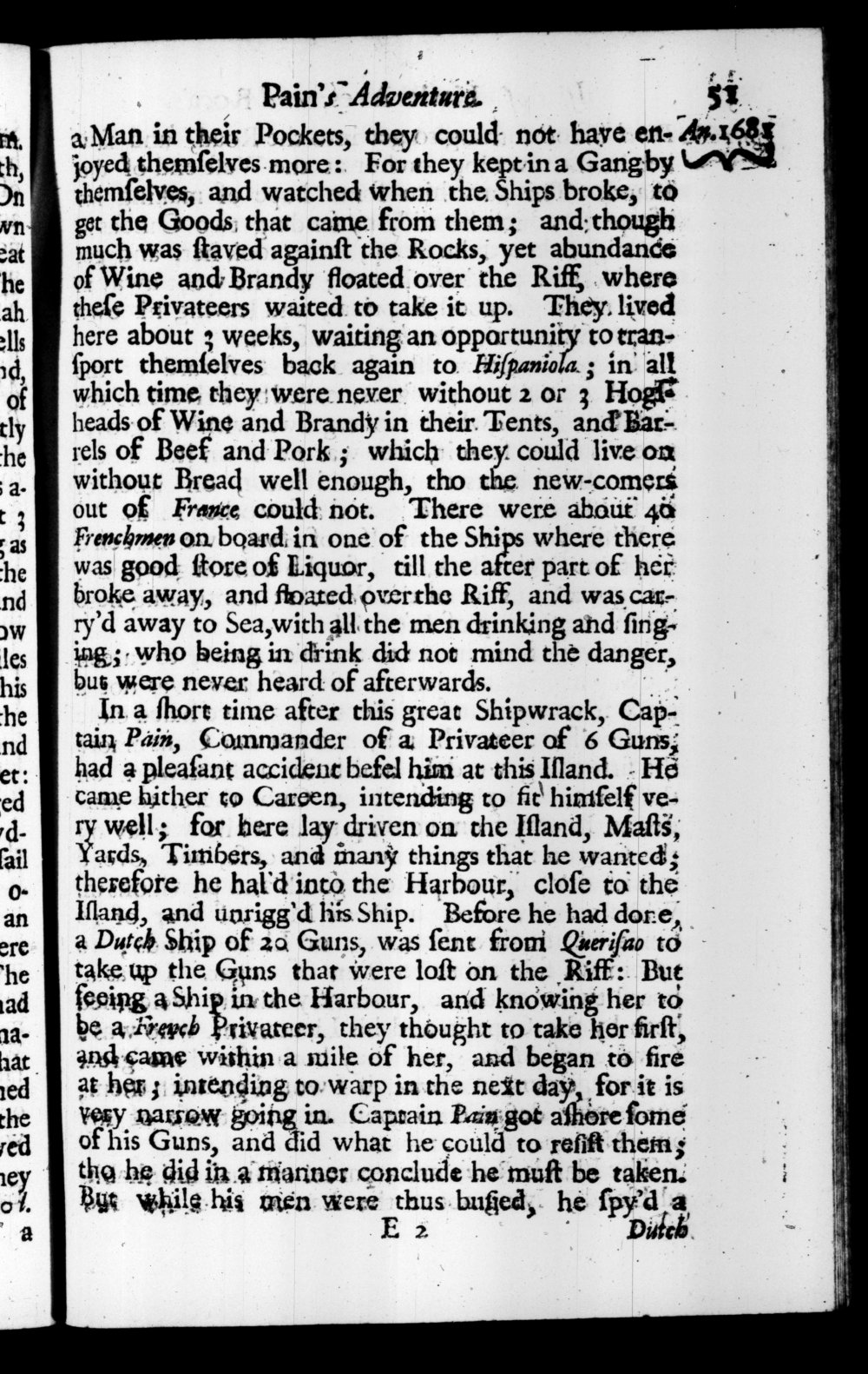Page 51 screenshot of the book A New Voyage Round the World by William Dampier (1697 Edition).