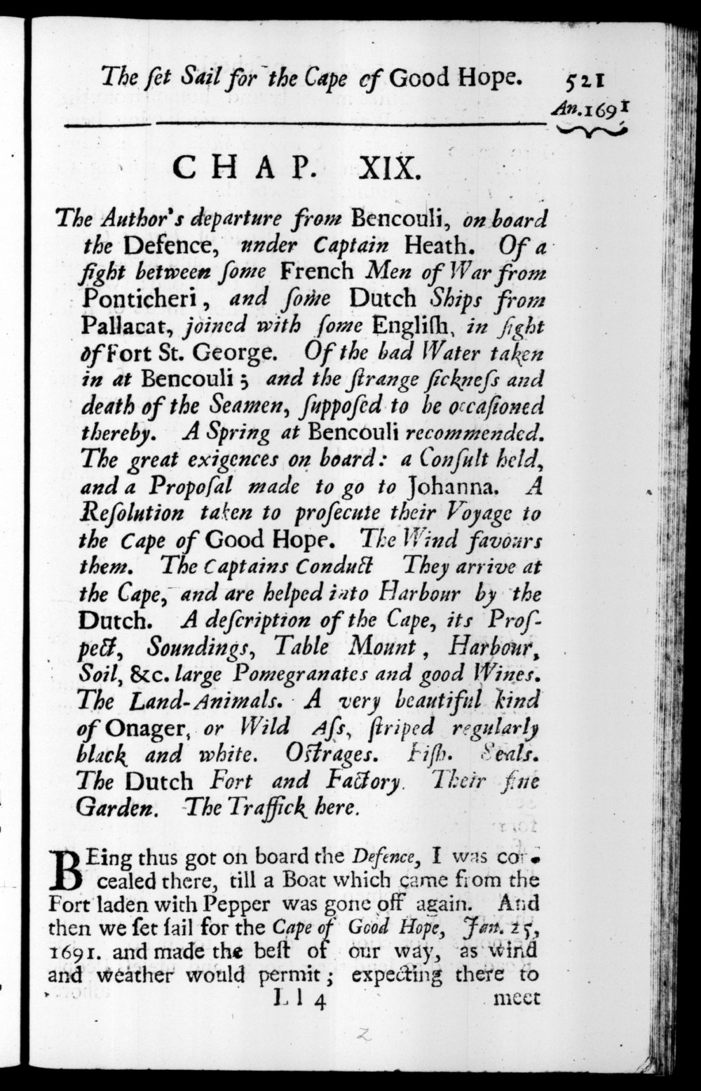 Page 521 screenshot of the book A New Voyage Round the World by William Dampier (1697 Edition).