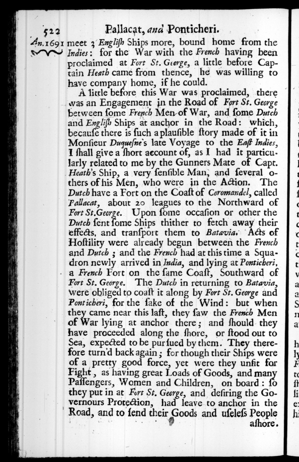 Page 522 screenshot of the book A New Voyage Round the World by William Dampier (1697 Edition).