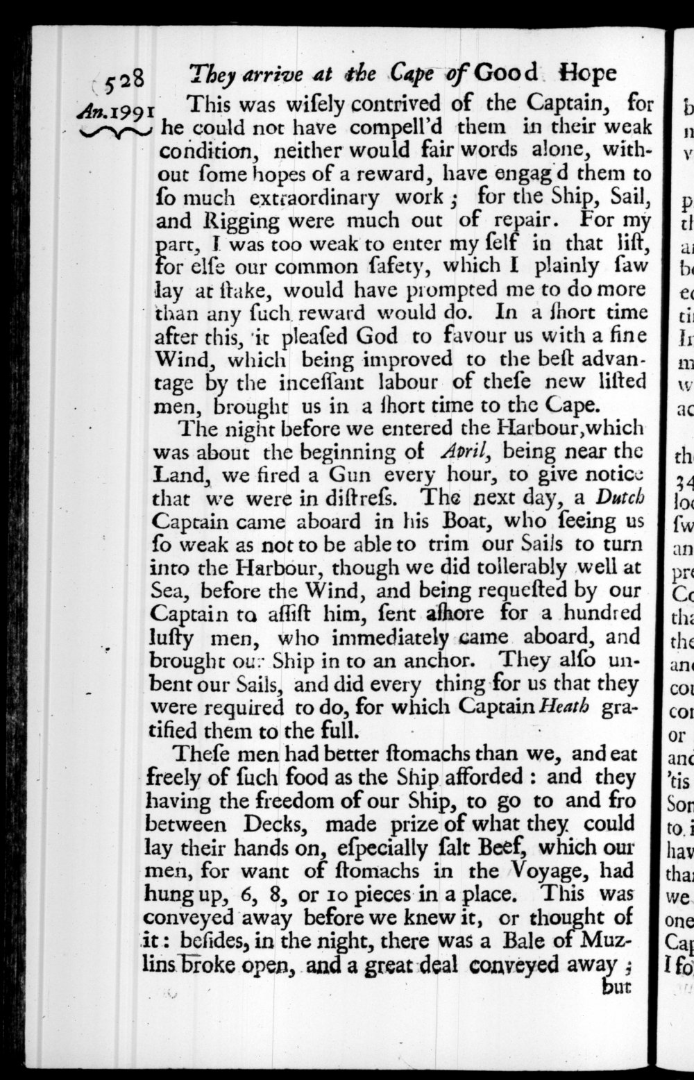 Page 528 screenshot of the book A New Voyage Round the World by William Dampier (1697 Edition).