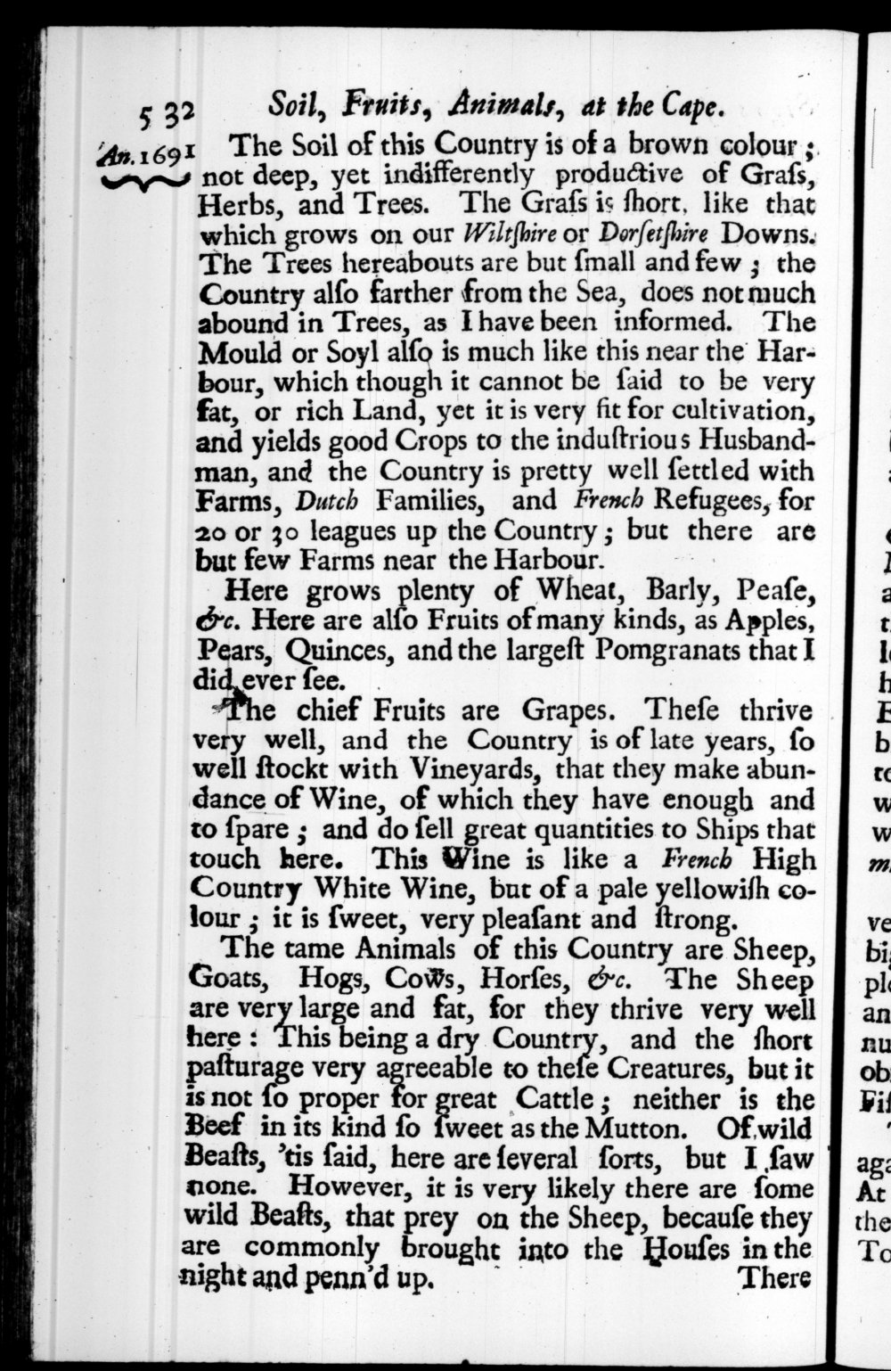 Page 532 screenshot of the book A New Voyage Round the World by William Dampier (1697 Edition).