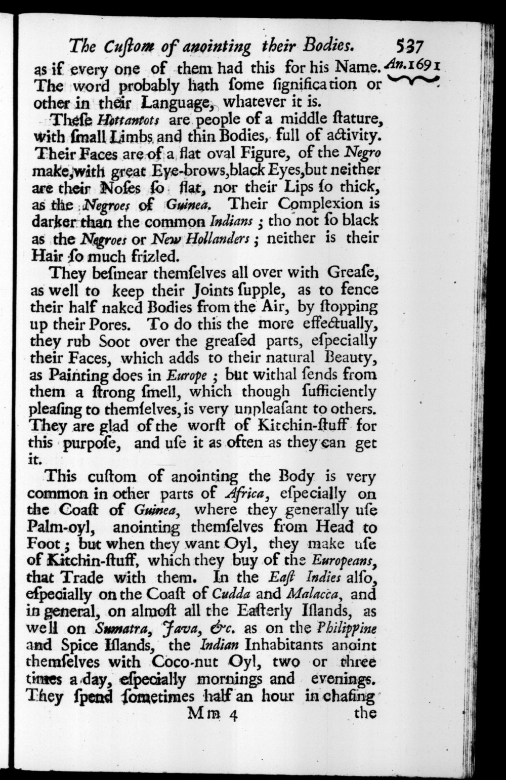 Page 537 screenshot of the book A New Voyage Round the World by William Dampier (1697 Edition).