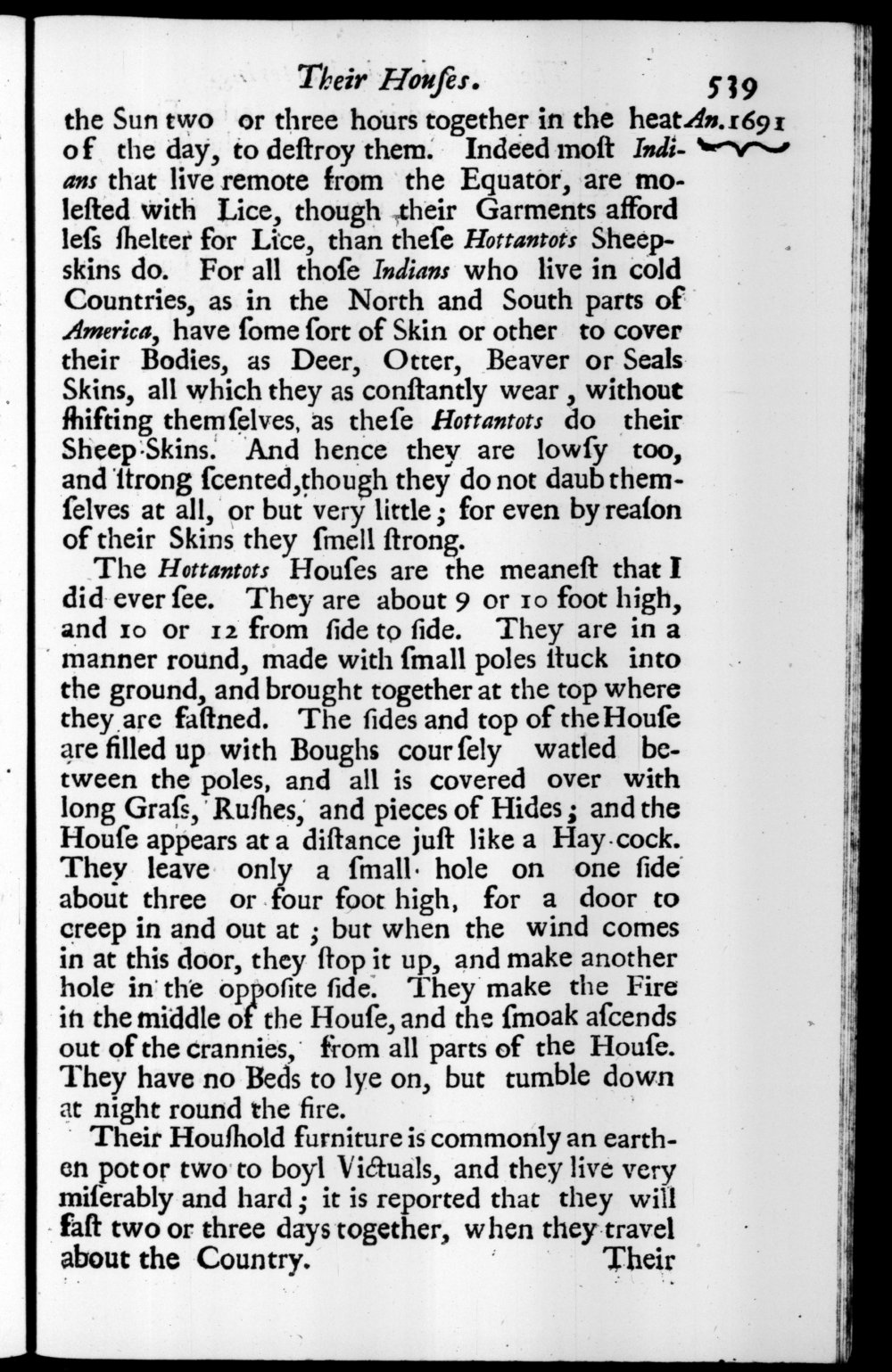 Page 539 screenshot of the book A New Voyage Round the World by William Dampier (1697 Edition).