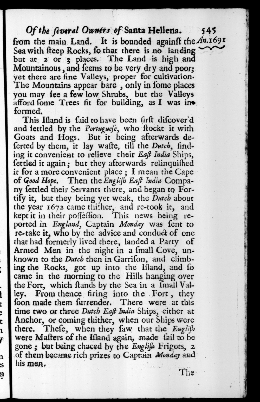 Page 545 screenshot of the book A New Voyage Round the World by William Dampier (1697 Edition).