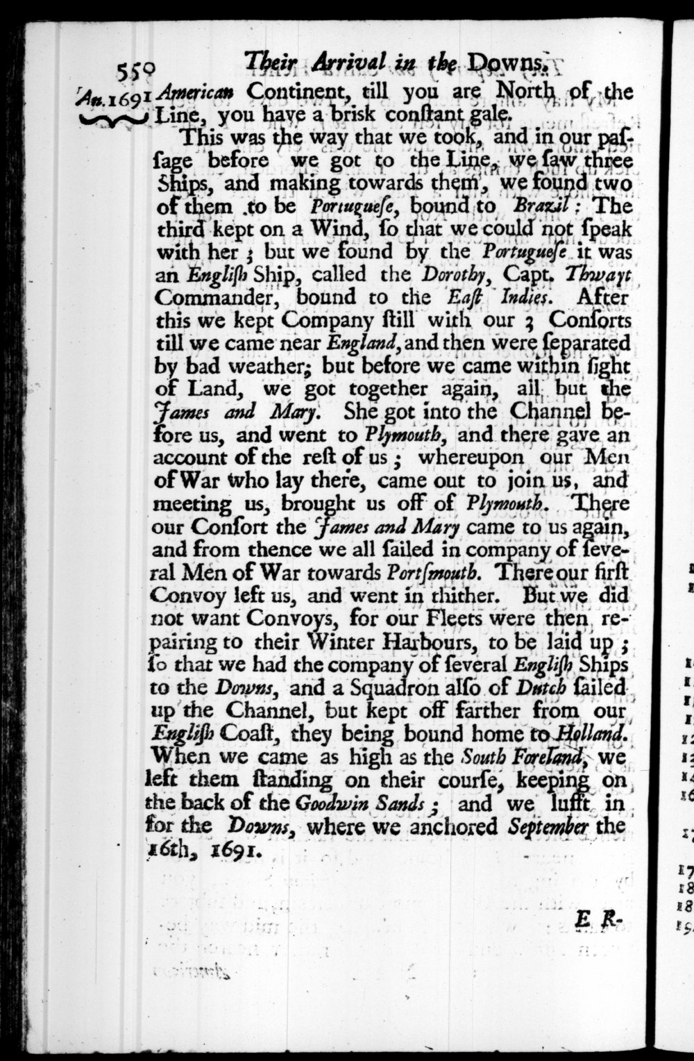 Page 550 screenshot of the book A New Voyage Round the World by William Dampier (1697 Edition).