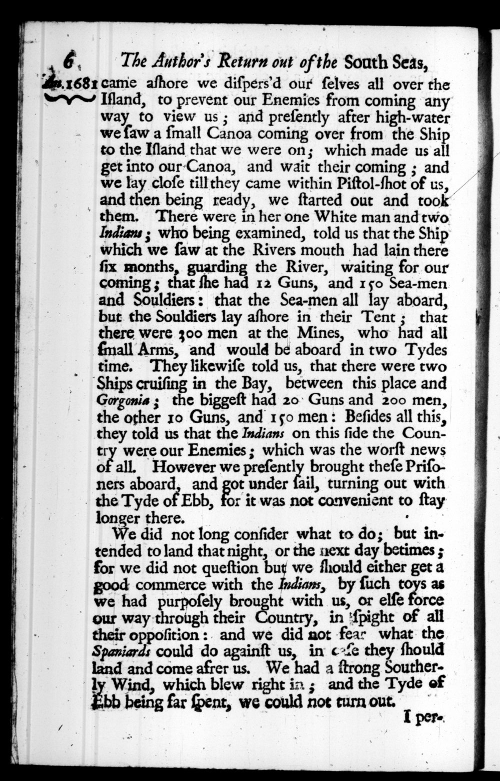Page 6 screenshot of the book A New Voyage Round the World by William Dampier (1697 Edition).