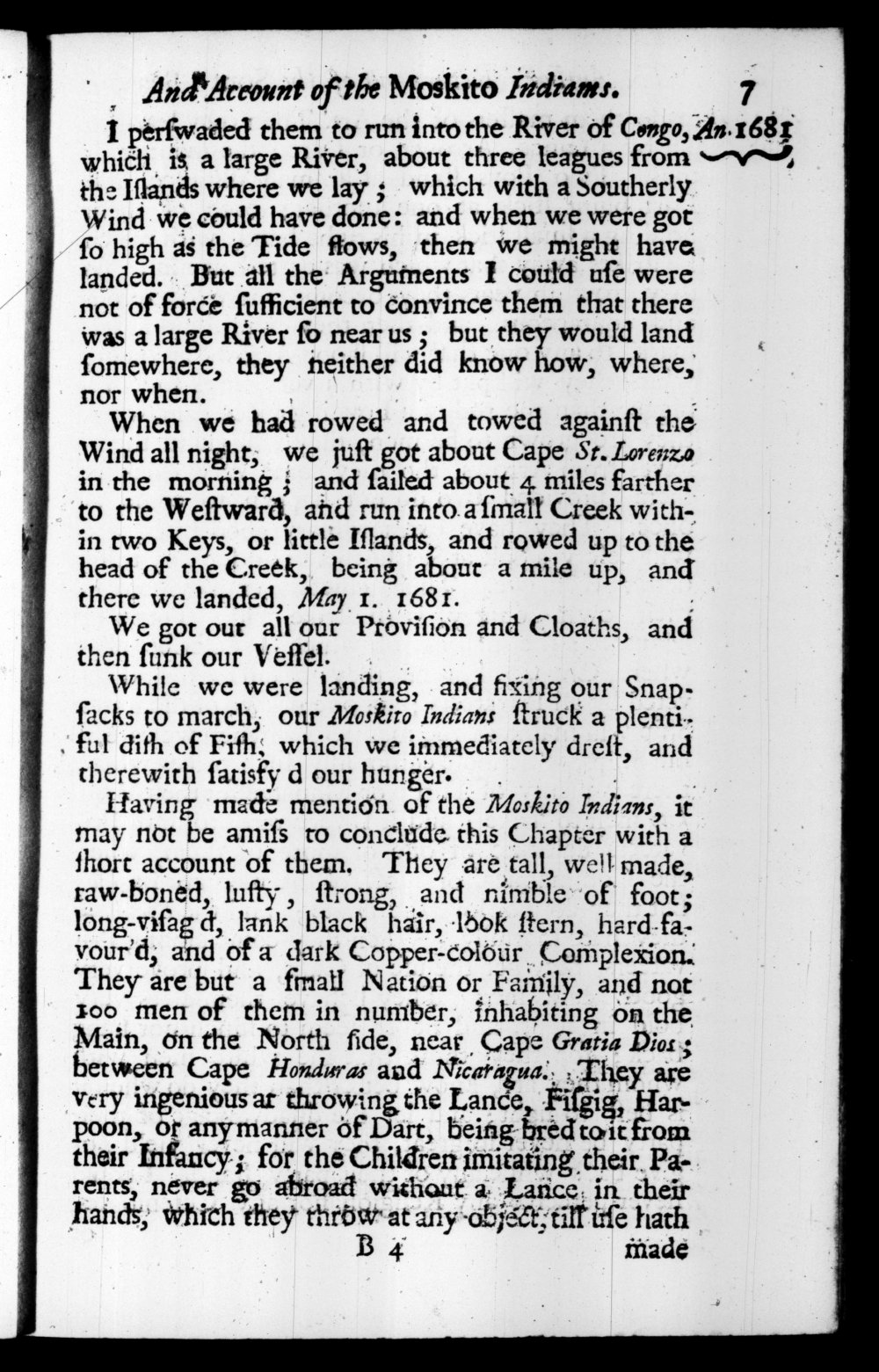 Page 7 screenshot of the book A New Voyage Round the World by William Dampier (1697 Edition).