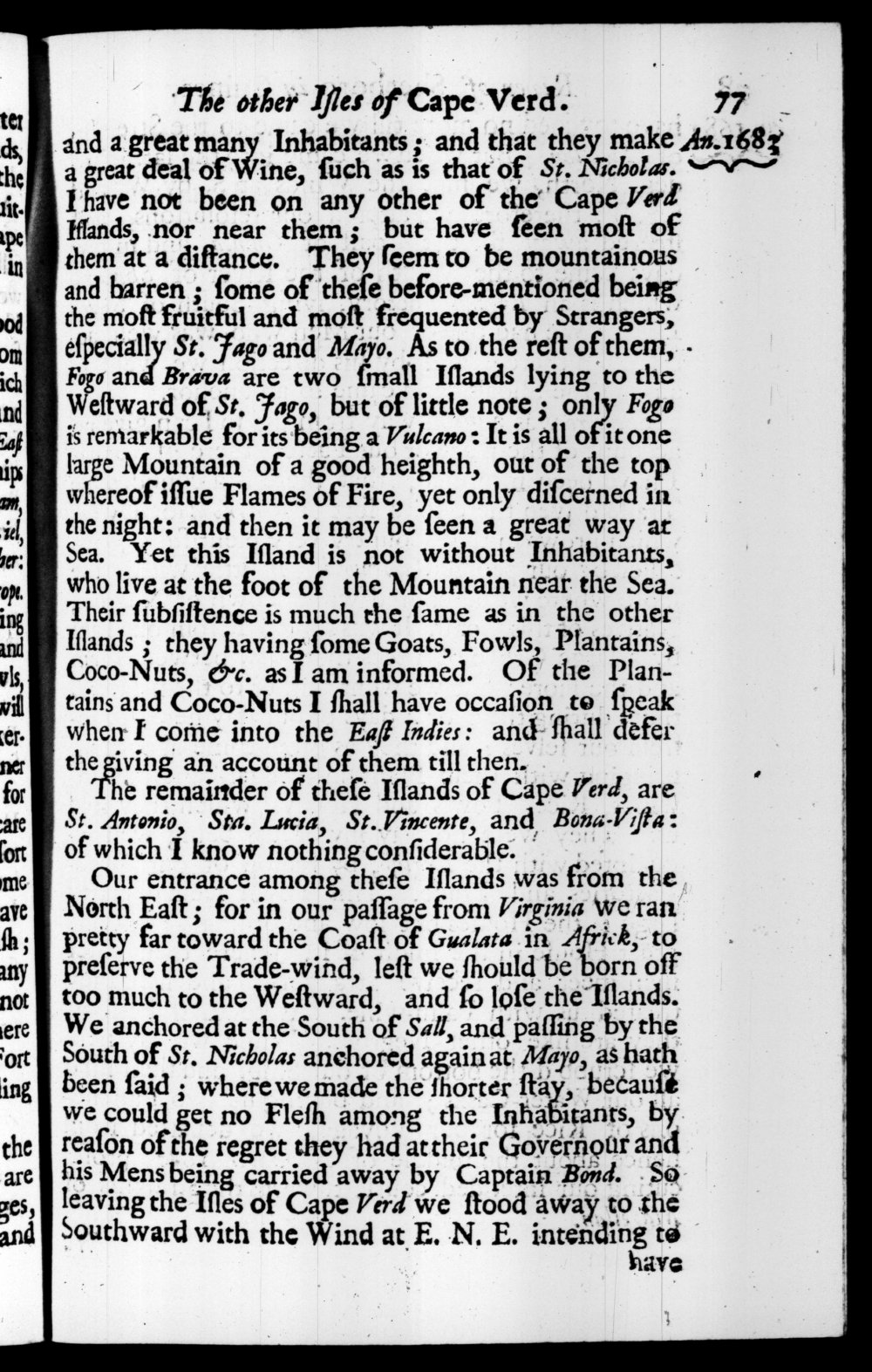 Page 77 screenshot of the book A New Voyage Round the World by William Dampier (1697 Edition).