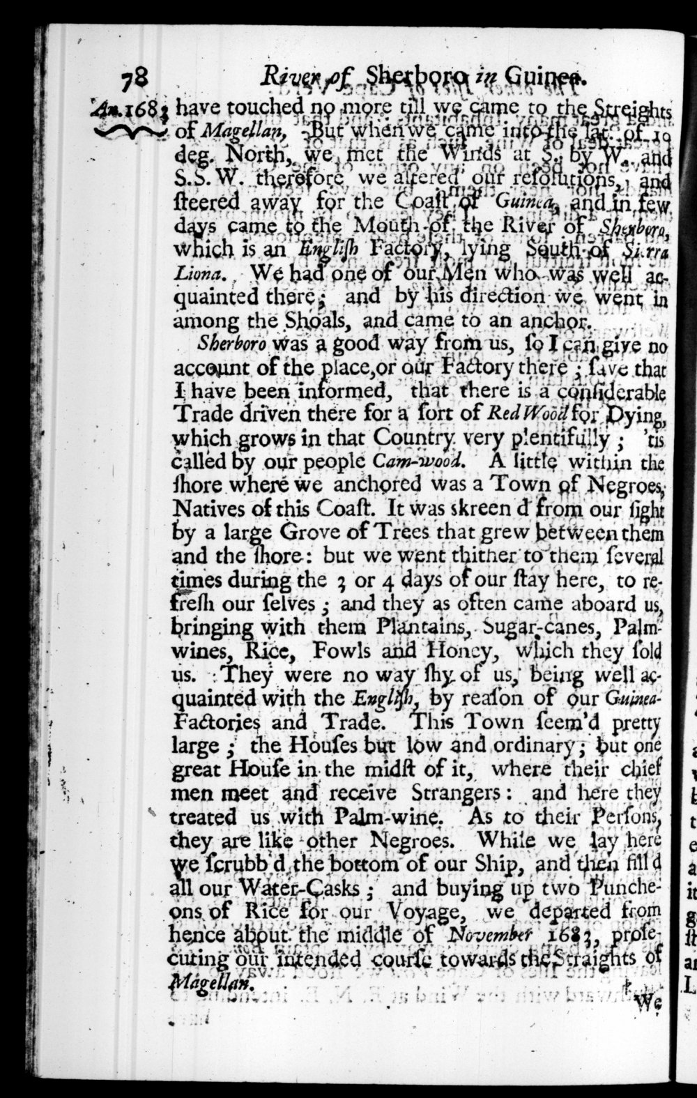 Page 78 screenshot of the book A New Voyage Round the World by William Dampier (1697 Edition).