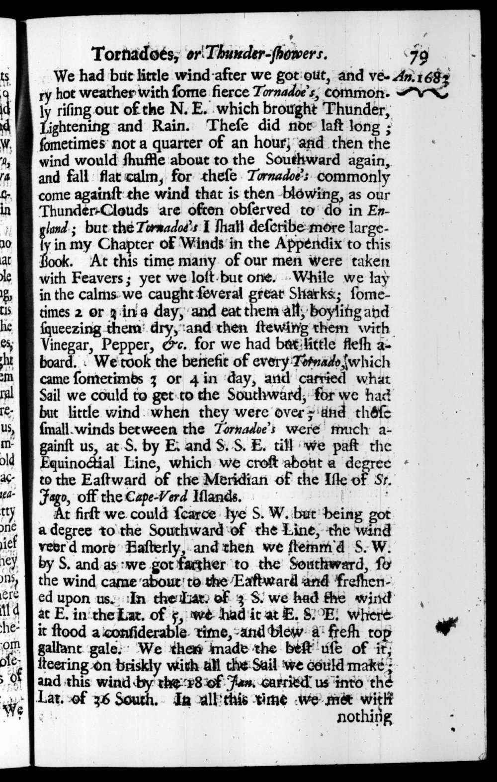 Page 79 screenshot of the book A New Voyage Round the World by William Dampier (1697 Edition).