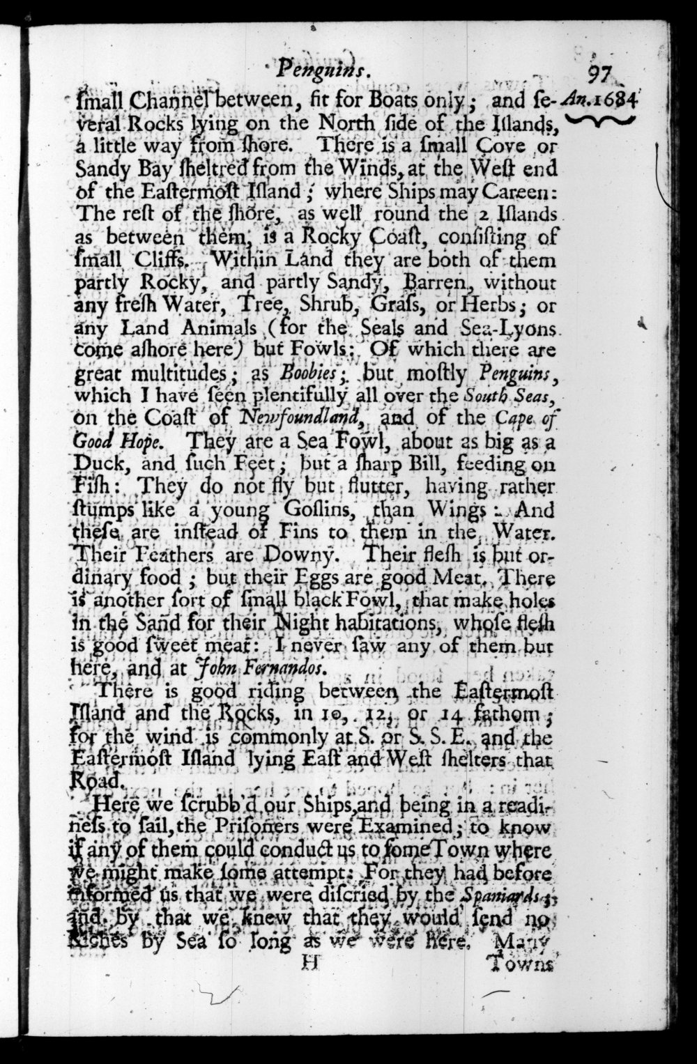 Page 97 screenshot of the book A New Voyage Round the World by William Dampier (1697 Edition).